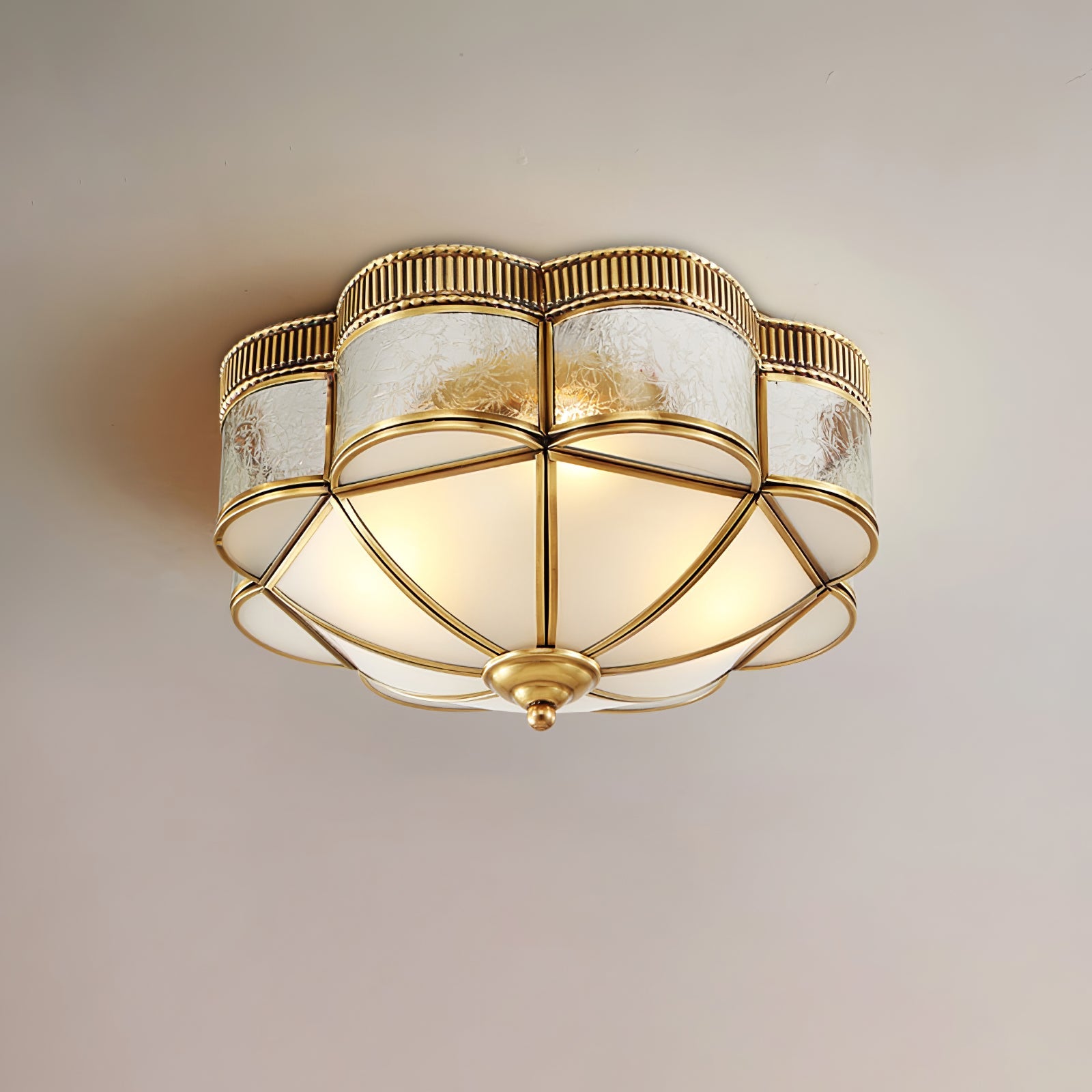 WOW Brass Domed Flush Ceiling Lamp