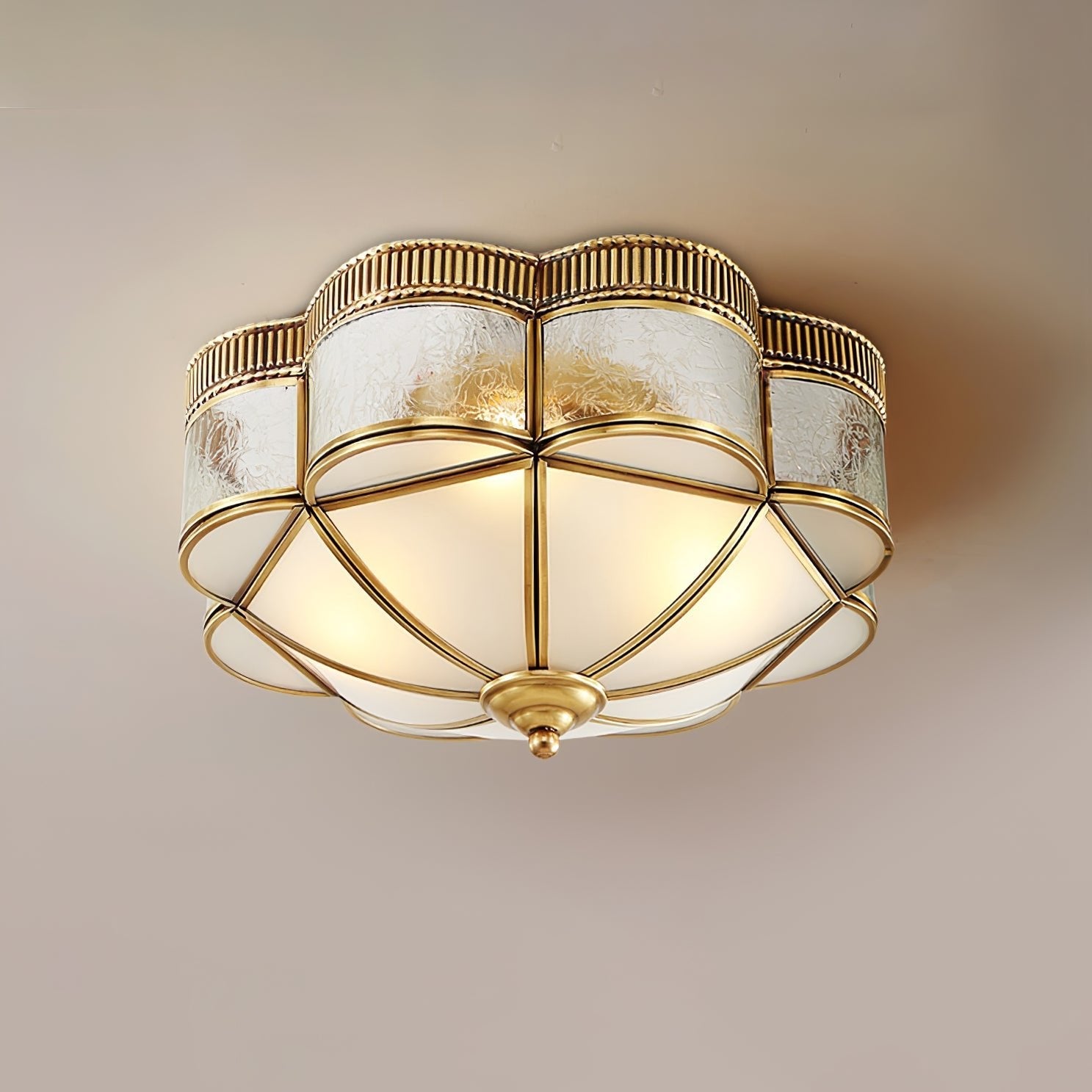WOW Brass Domed Flush Ceiling Lamp
