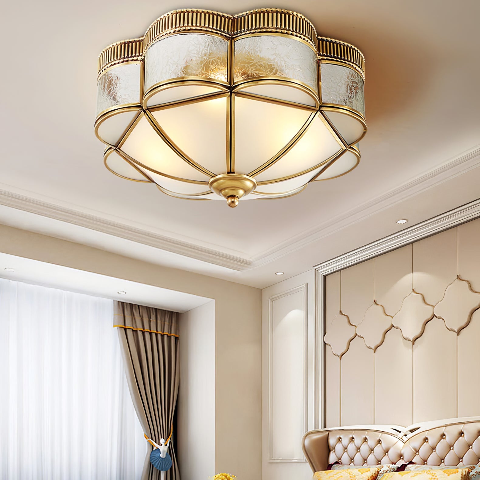 WOW Brass Domed Flush Ceiling Lamp