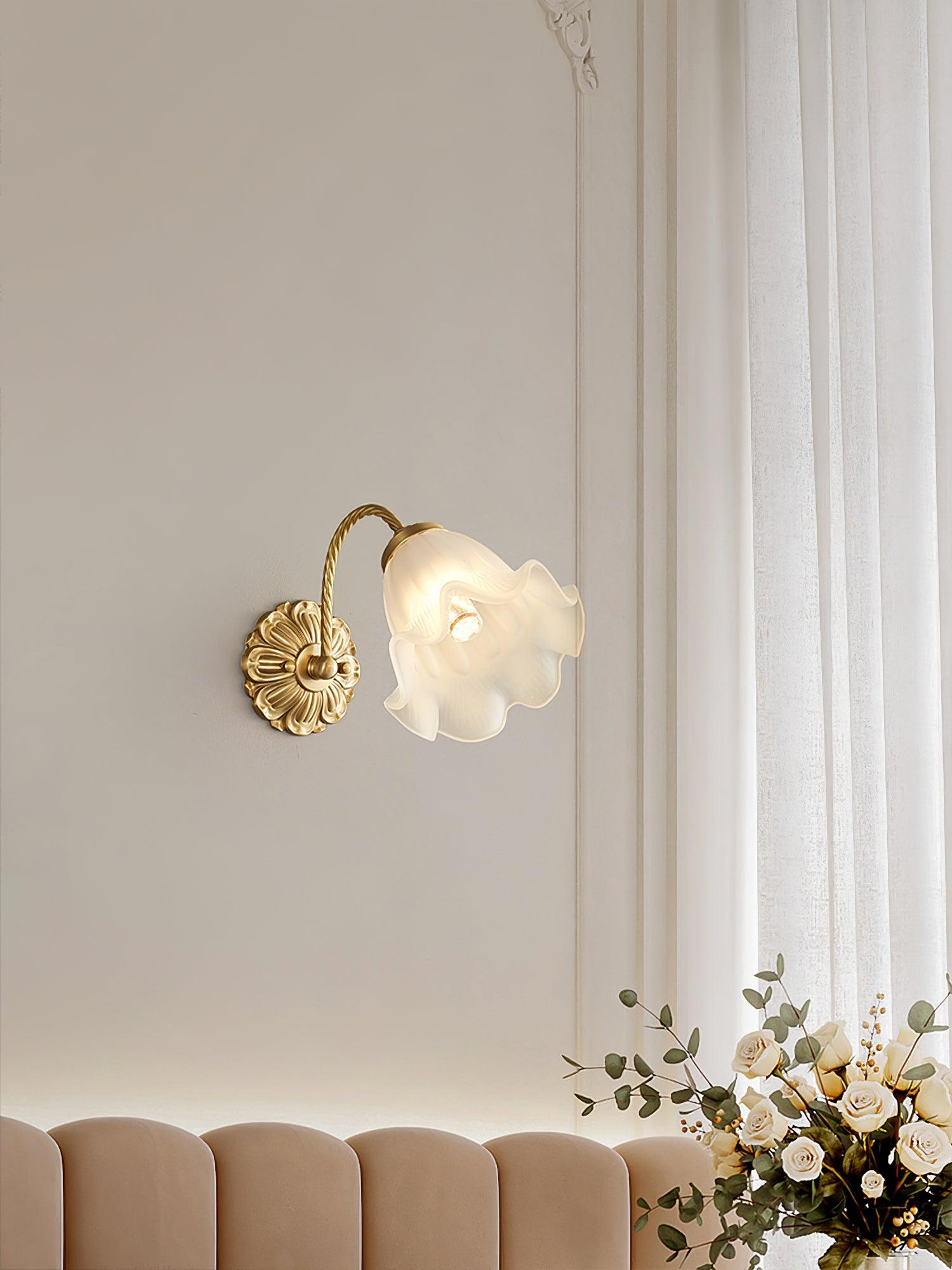 WOW Brass Floral Glass Sconce