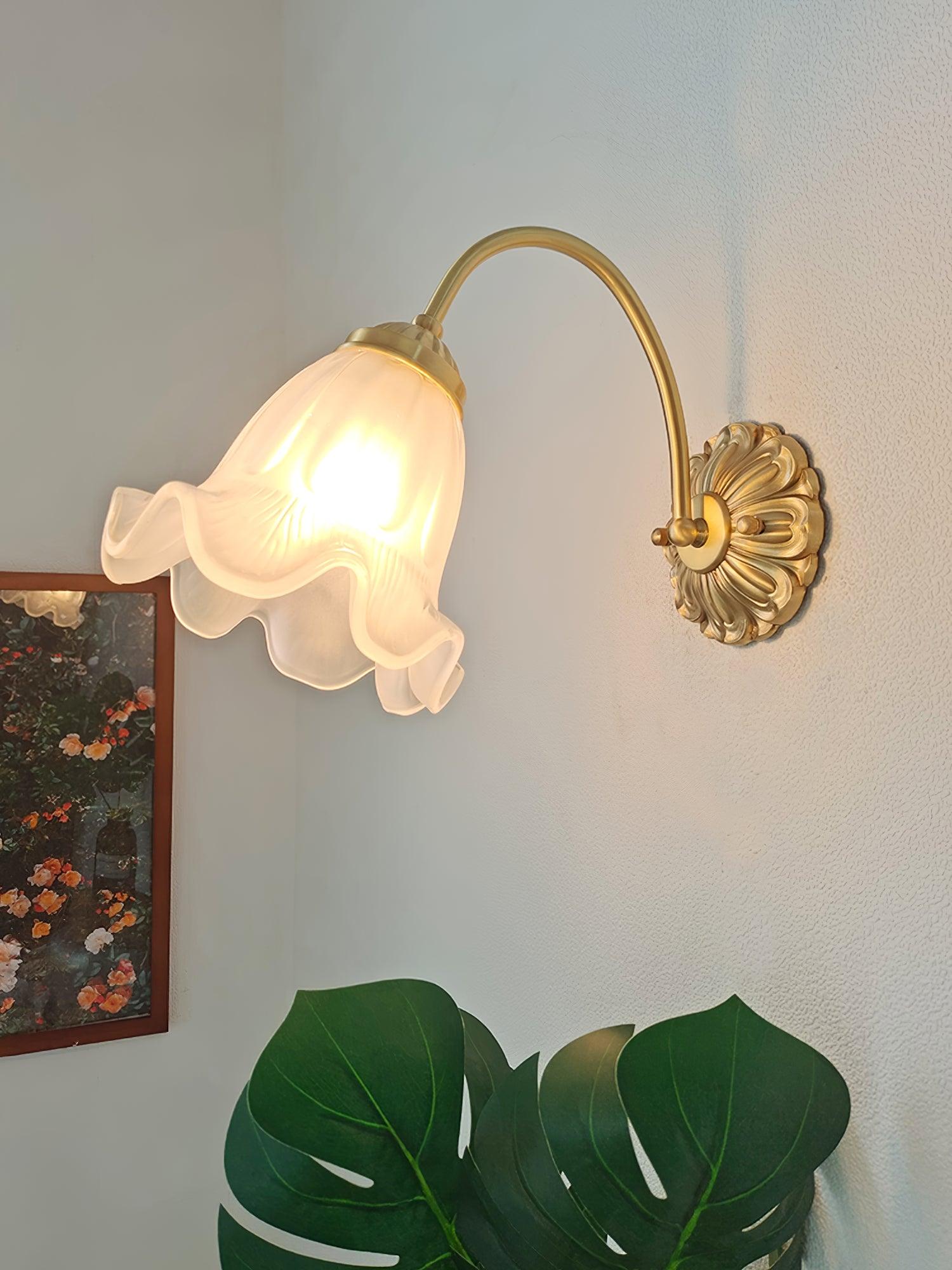 WOW Brass Floral Glass Sconce