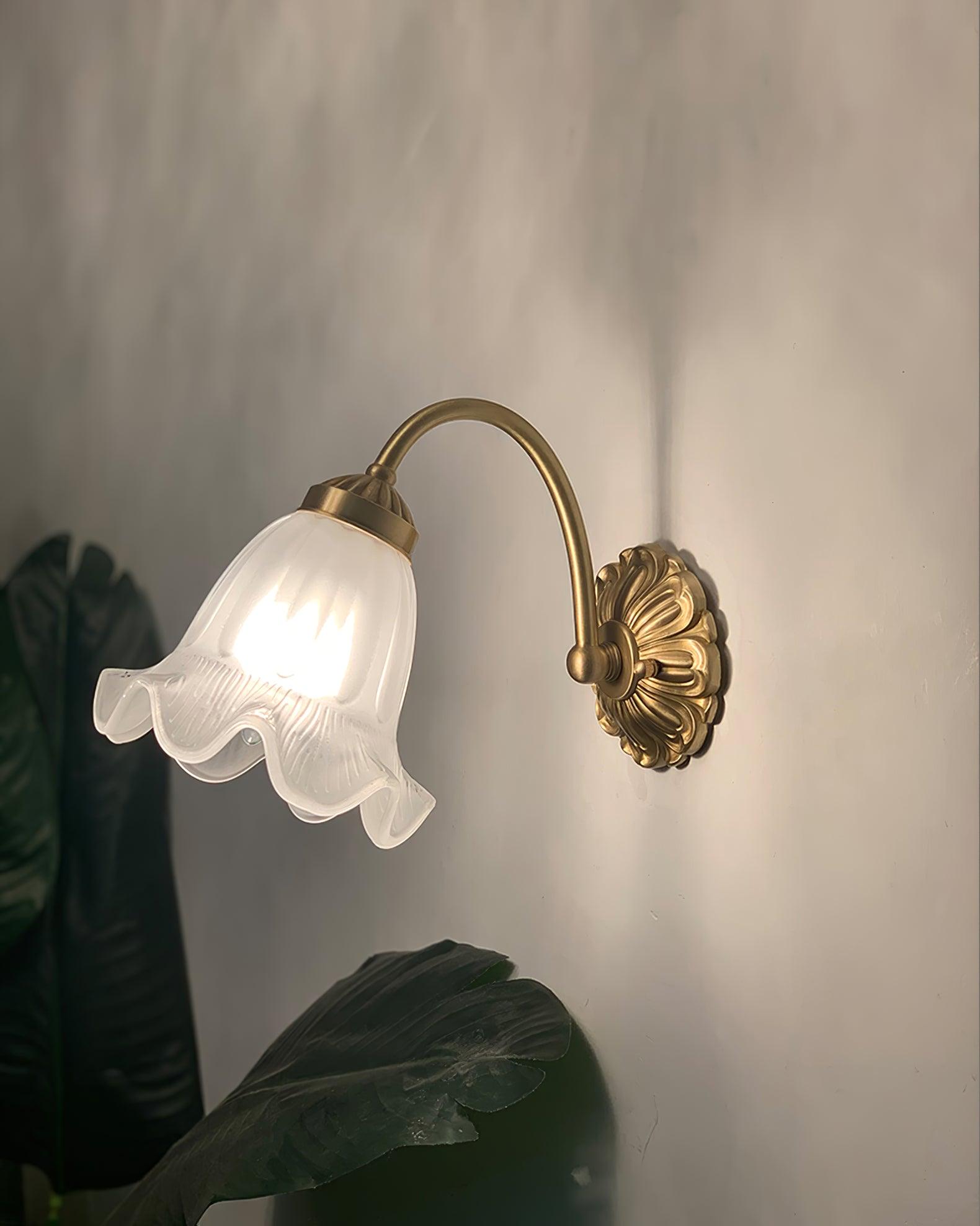 WOW Brass Floral Glass Sconce