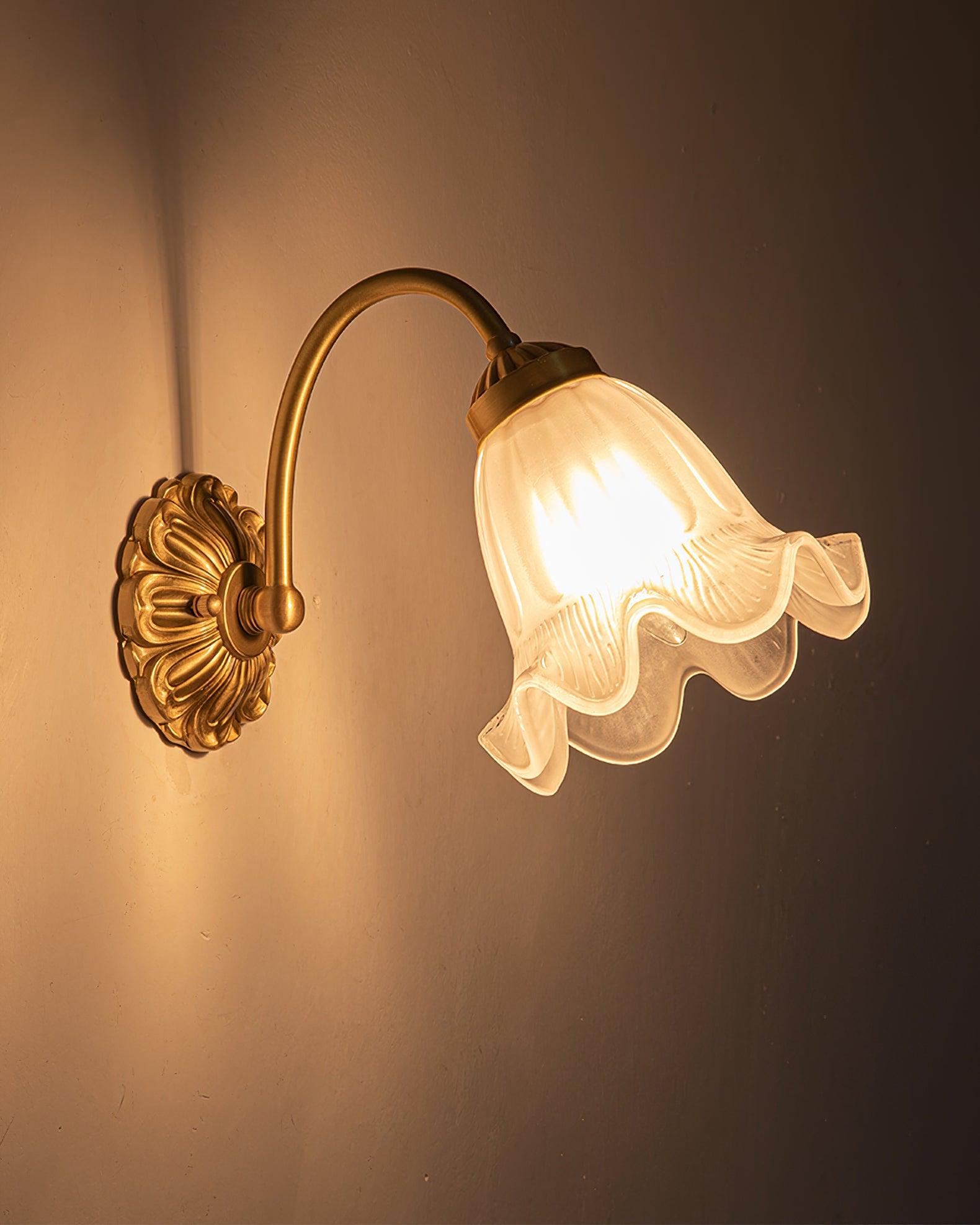 WOW Brass Floral Glass Sconce