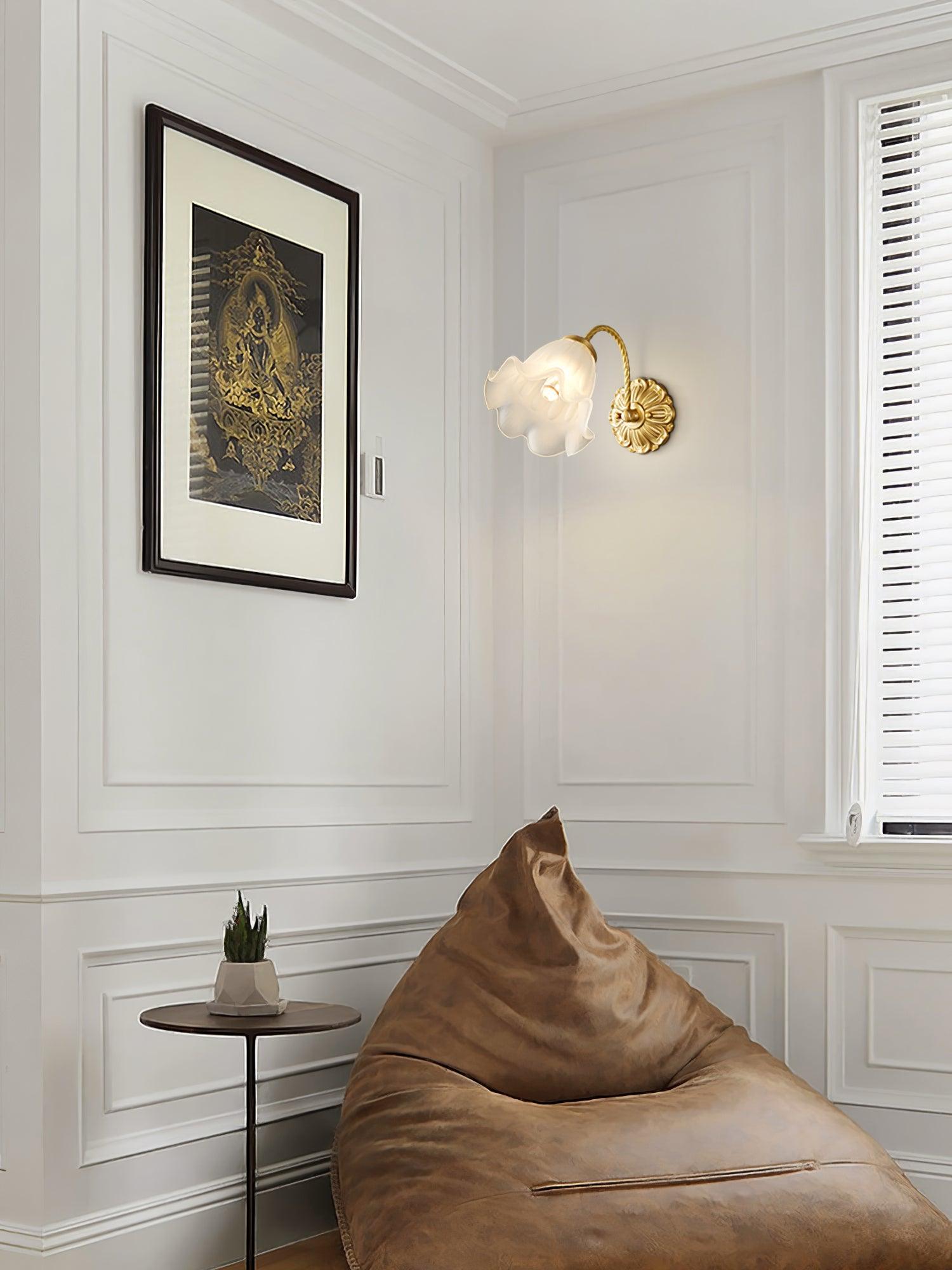 WOW Brass Floral Glass Sconce
