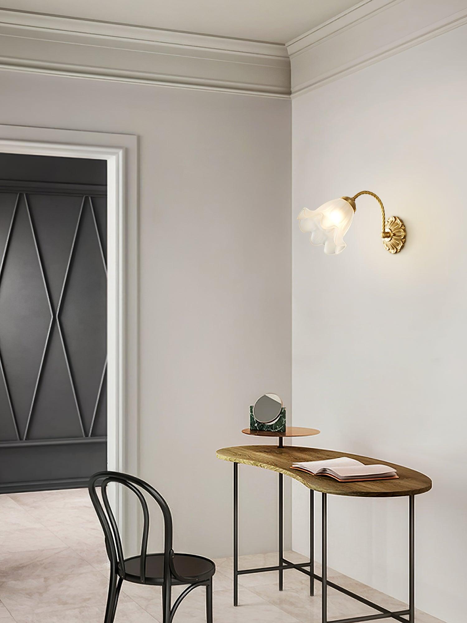 WOW Brass Floral Glass Sconce