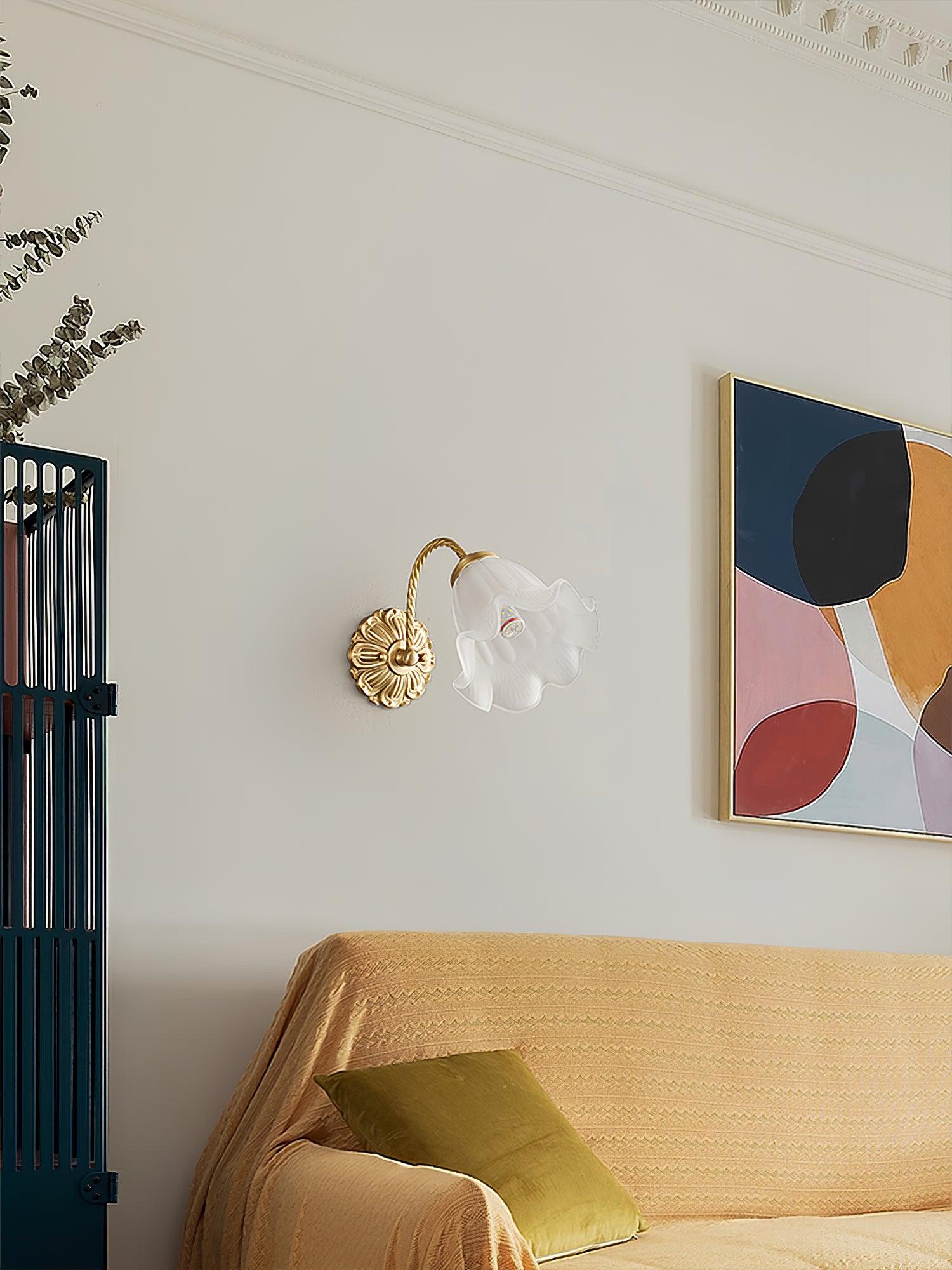 WOW Brass Floral Glass Sconce