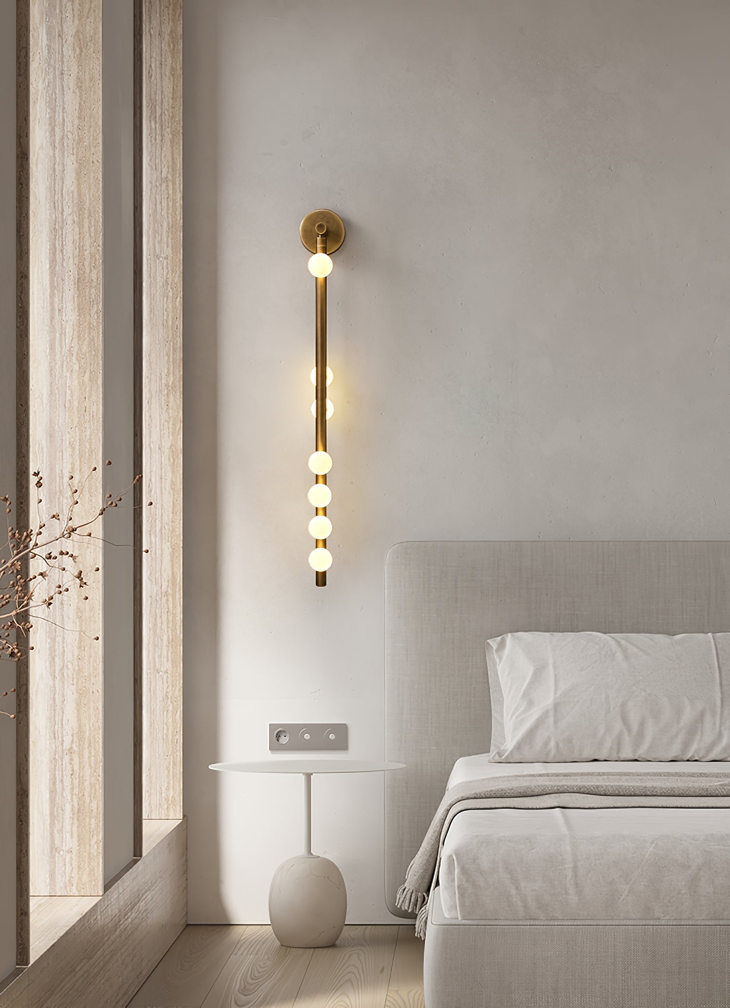 WOW Brass Glass Tube Plug-in Wall Lamp