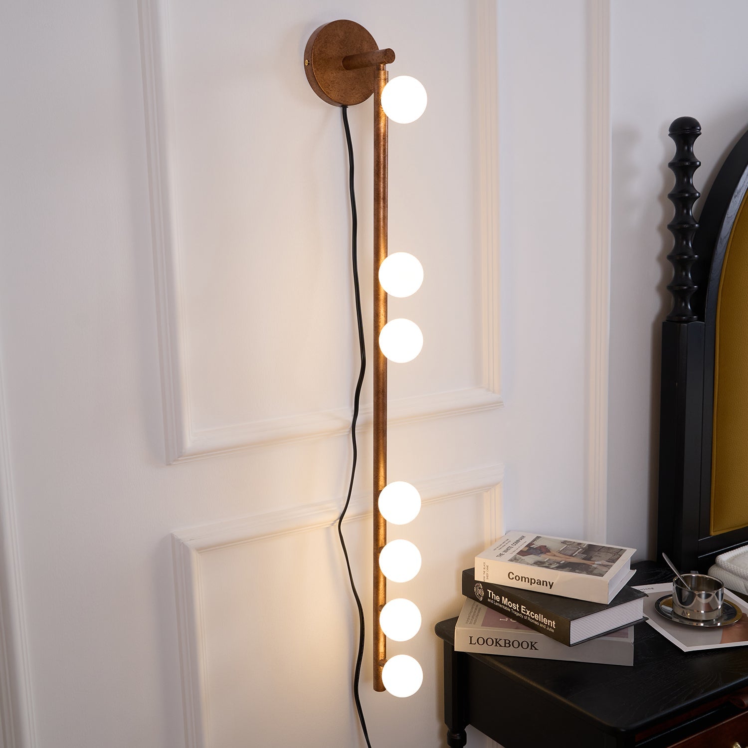 WOW Brass Glass Tube Plug-in Wall Lamp