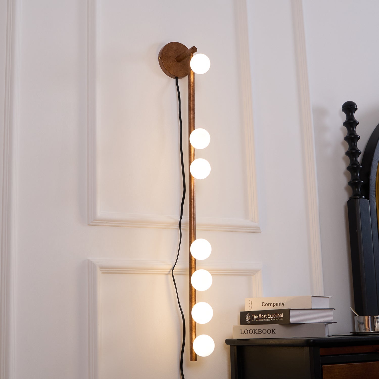 WOW Brass Glass Tube Plug-in Wall Lamp