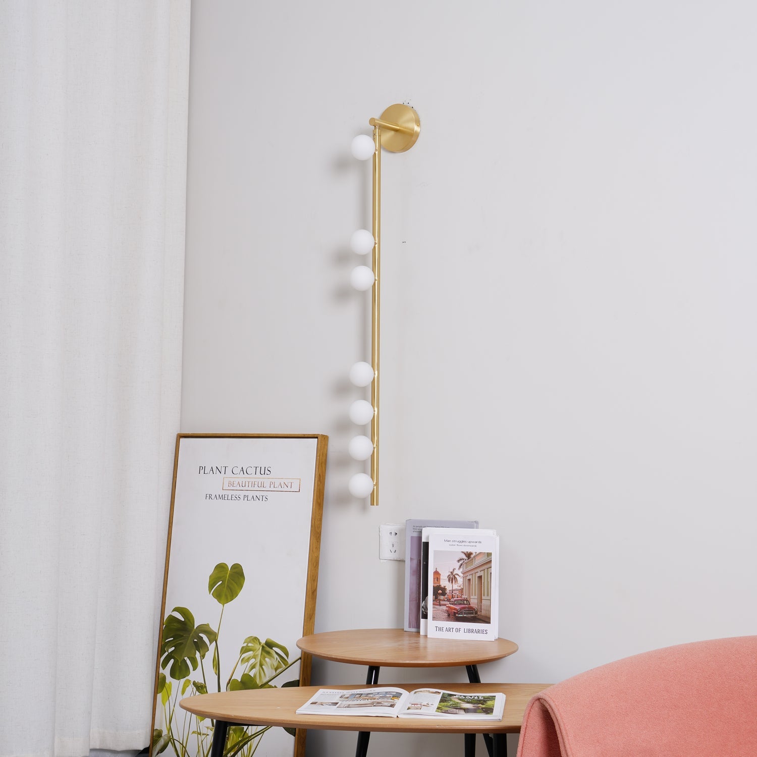 WOW Brass Glass Tube Plug-in Wall Lamp