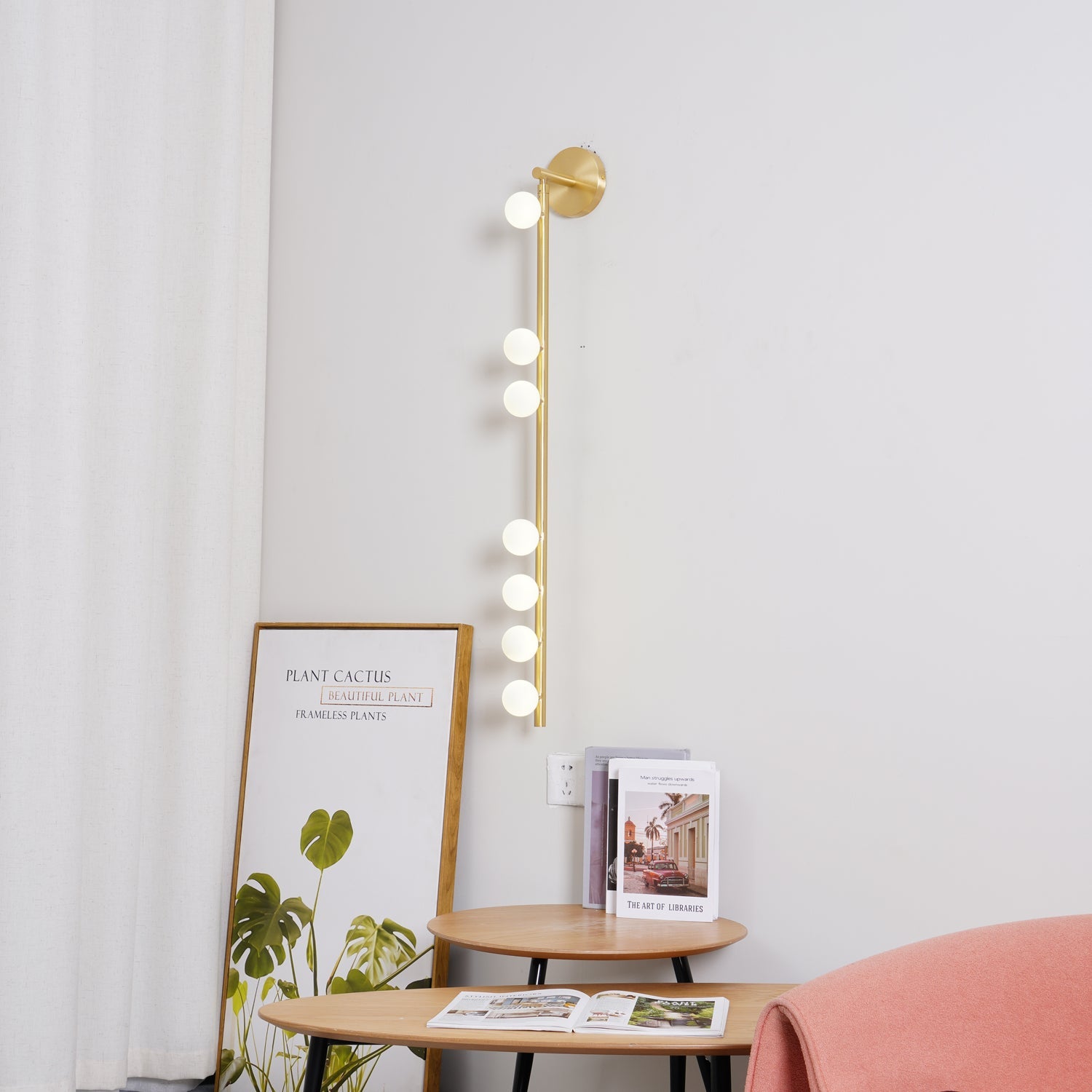 WOW Brass Glass Tube Plug-in Wall Lamp
