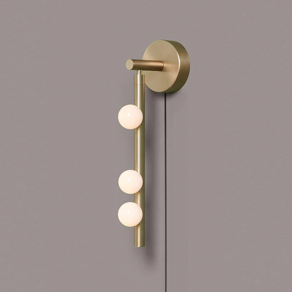 WOW Brass Glass Tube Plug-in Wall Lamp