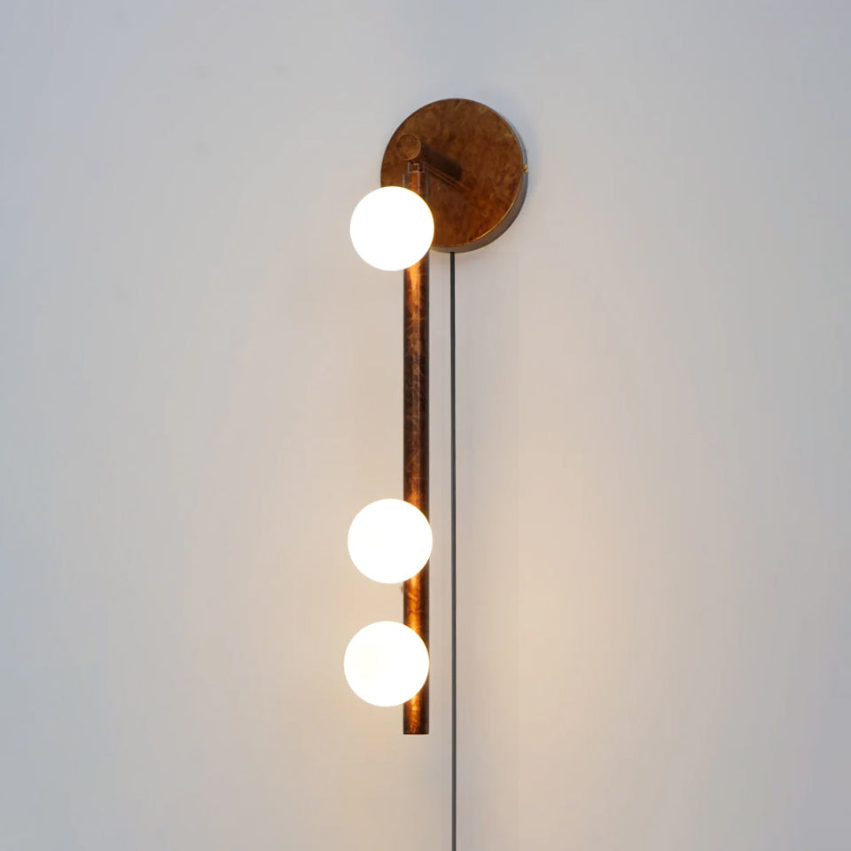 WOW Brass Glass Tube Plug-in Wall Lamp