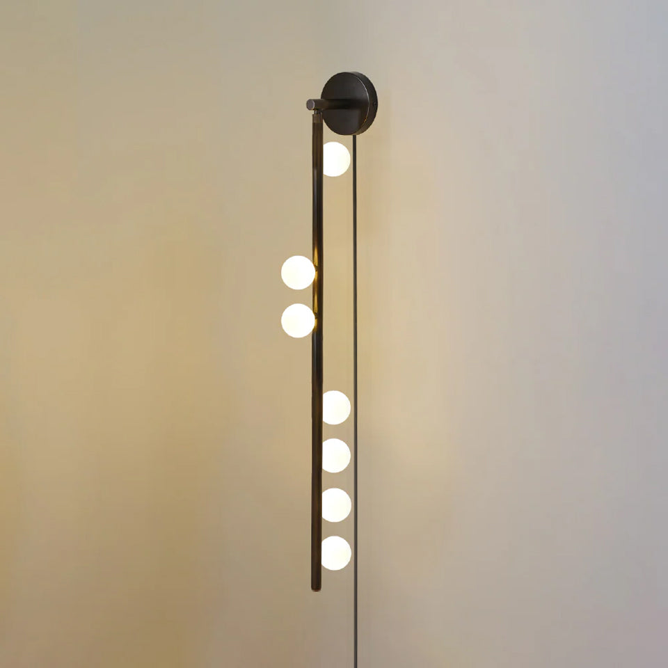 WOW Brass Glass Tube Plug-in Wall Lamp