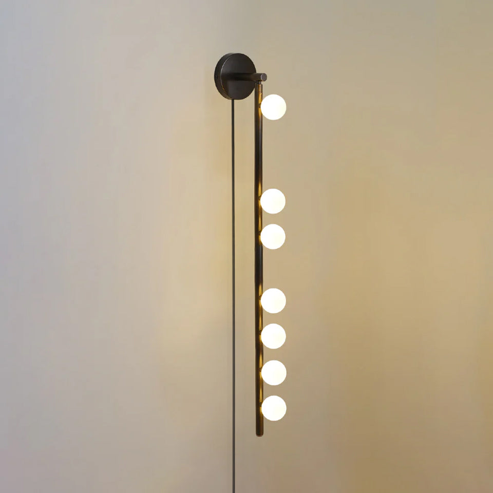 WOW Brass Glass Tube Plug-in Wall Lamp