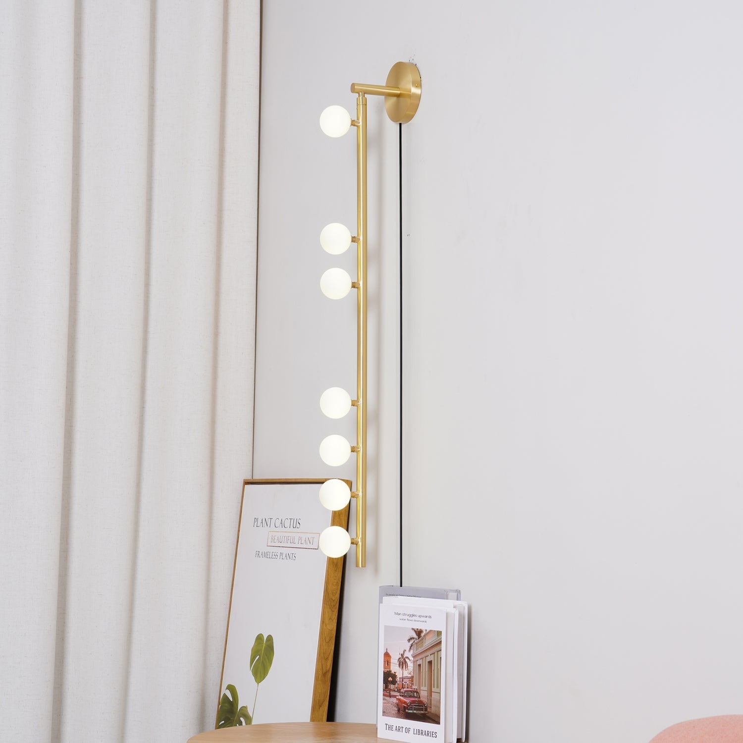 WOW Brass Glass Tube Plug-in Wall Lamp