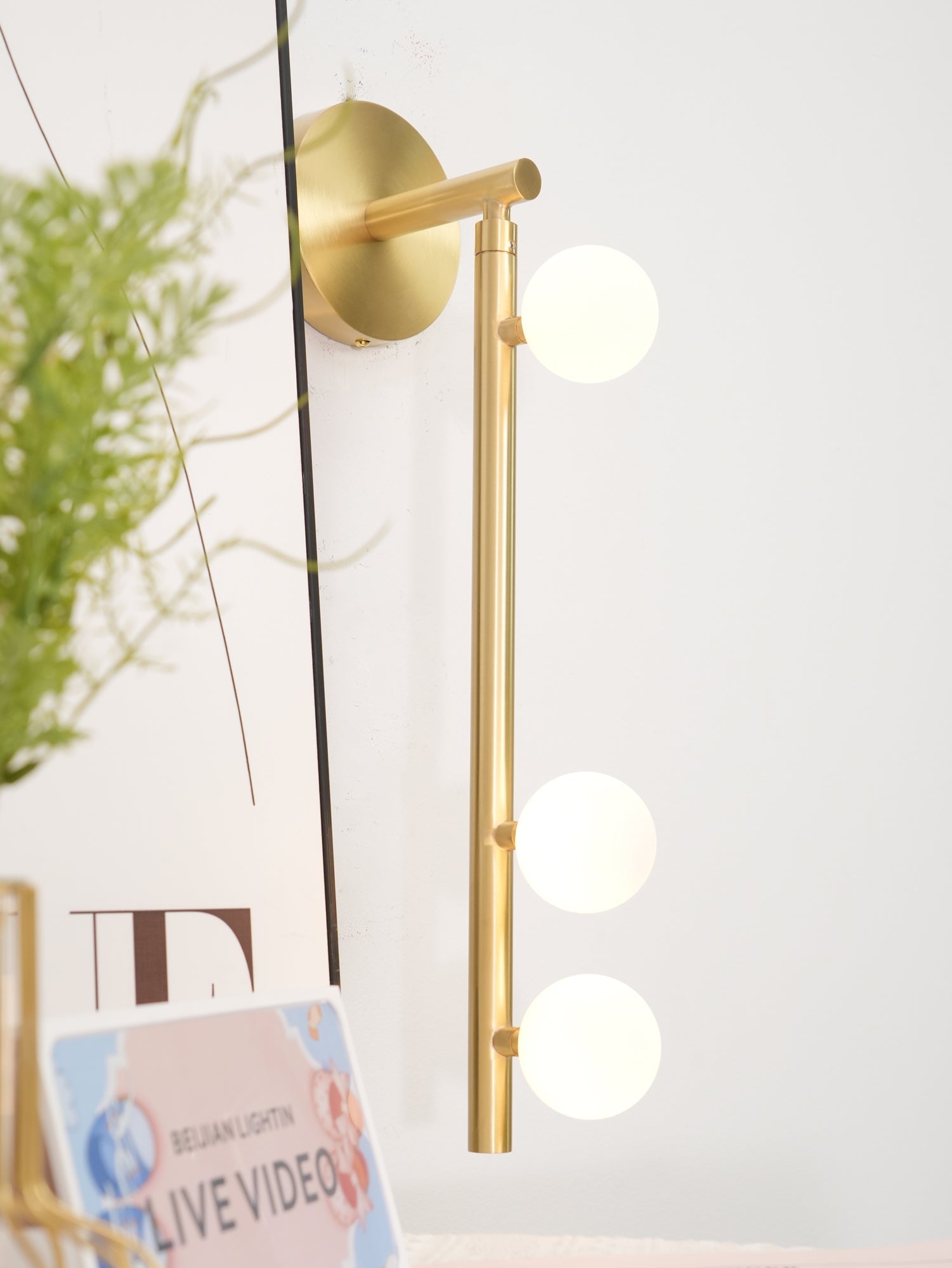 WOW Brass Glass Tube Plug-in Wall Lamp