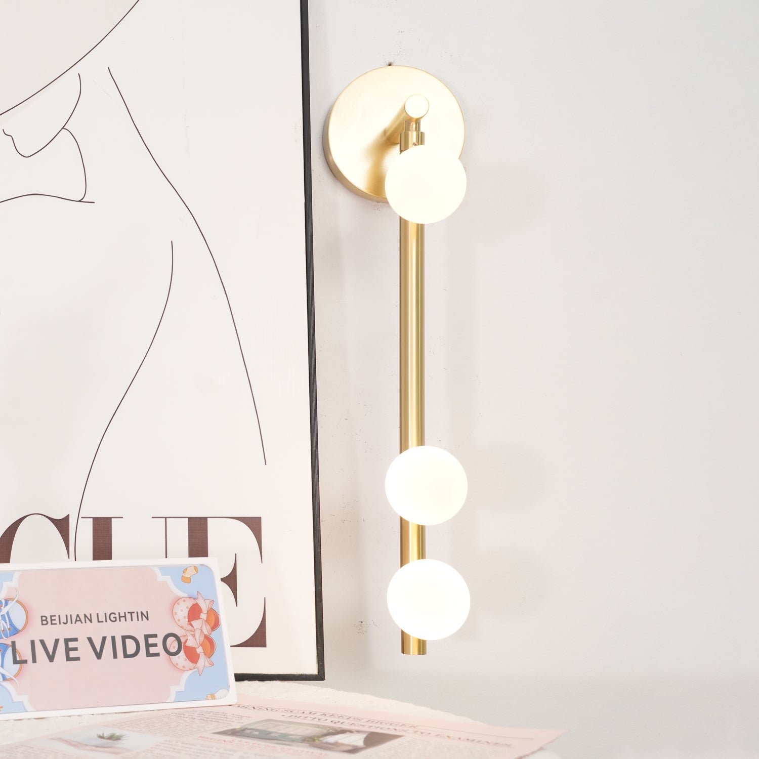 WOW Brass Glass Tube Plug-in Wall Lamp