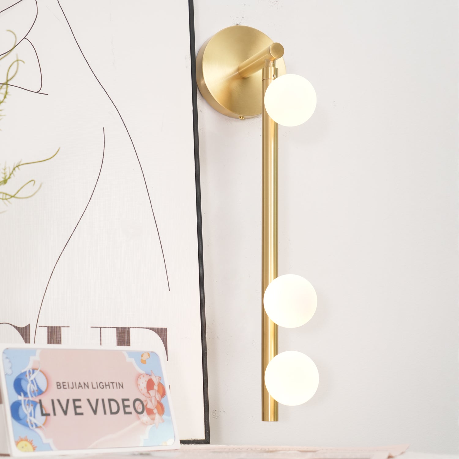 WOW Brass Glass Tube Plug-in Wall Lamp