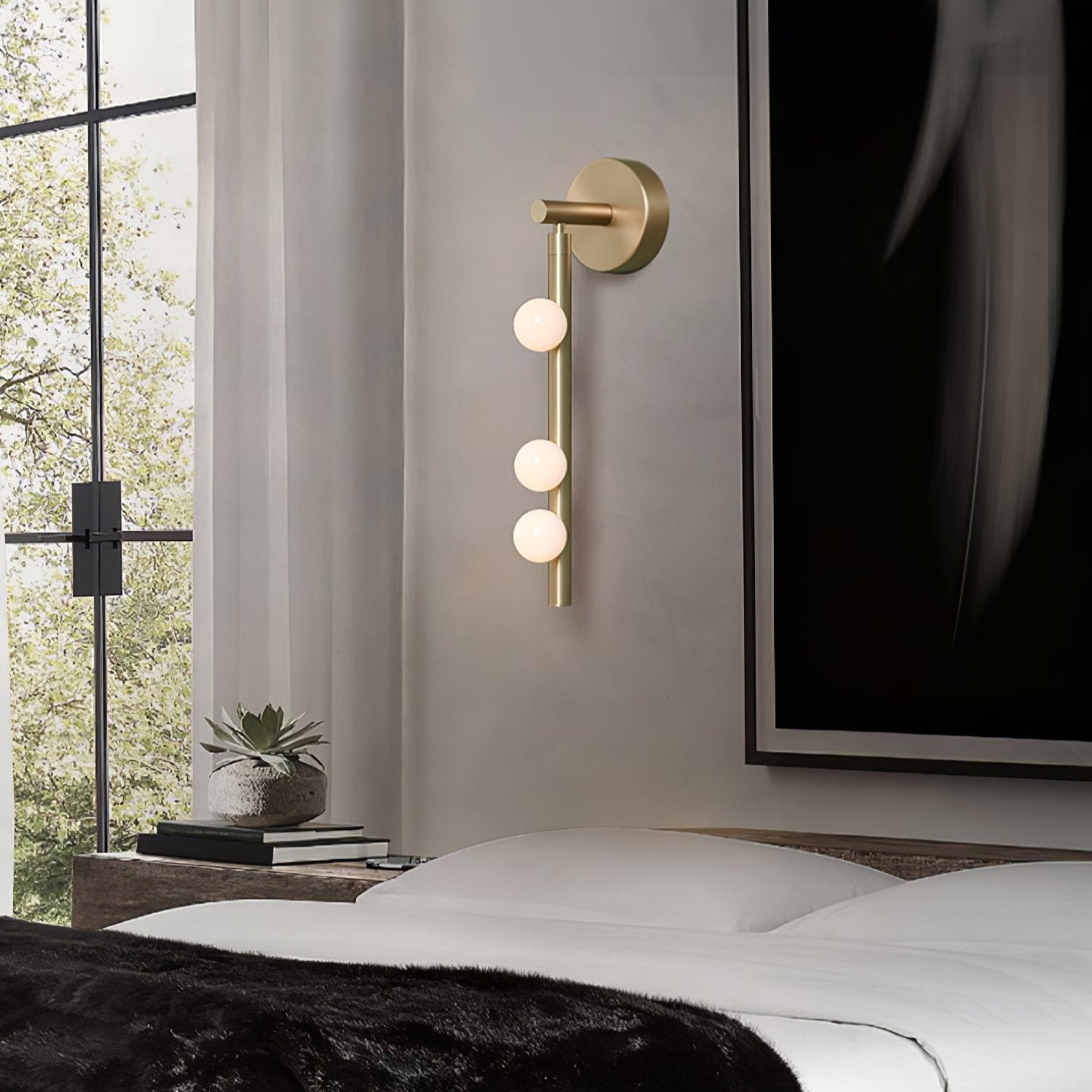 WOW Brass Glass Tube Plug-in Wall Lamp