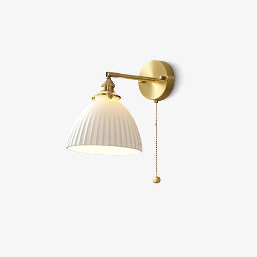 WOW Brass Pleated Ceramic Wall Lamp