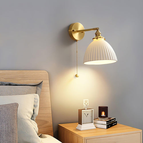 WOW Brass Pleated Ceramic Wall Lamp