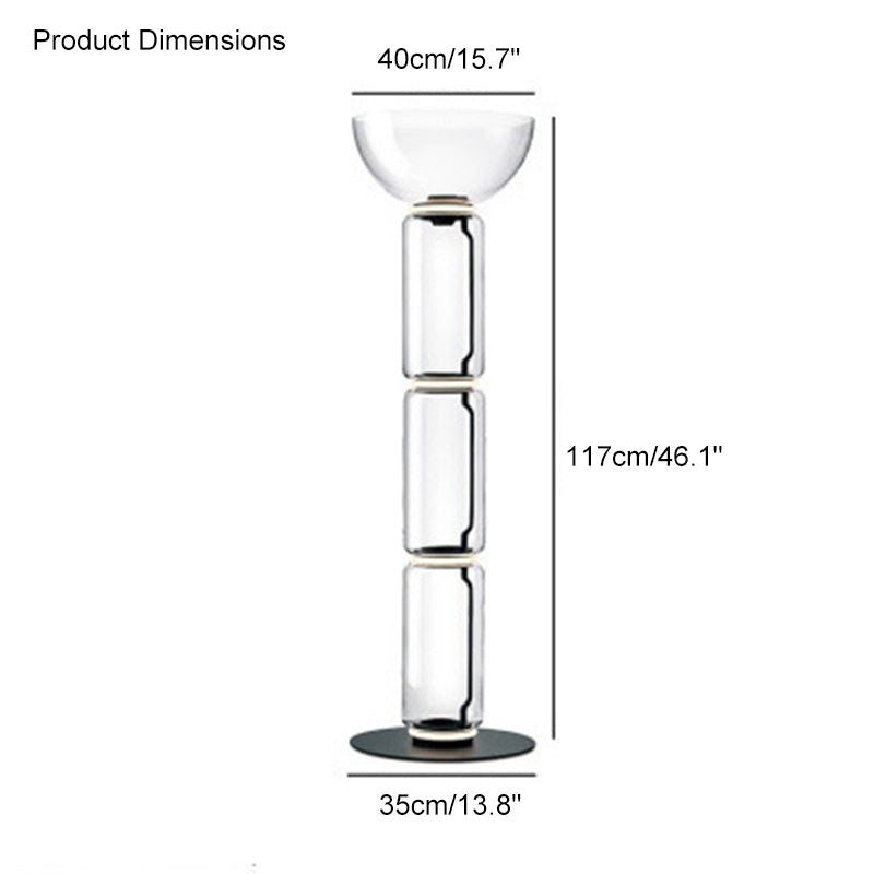 WOW Glass Column Torchiere Floor Lamp-wow7018