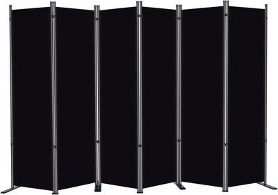 3 Panel Privacy Screen, 6 Ft Tall Folding Privacy Screen Room Dividers, Freestanding Room Partition Wall Dividers, 102''W x 20''D x 71''H, Black