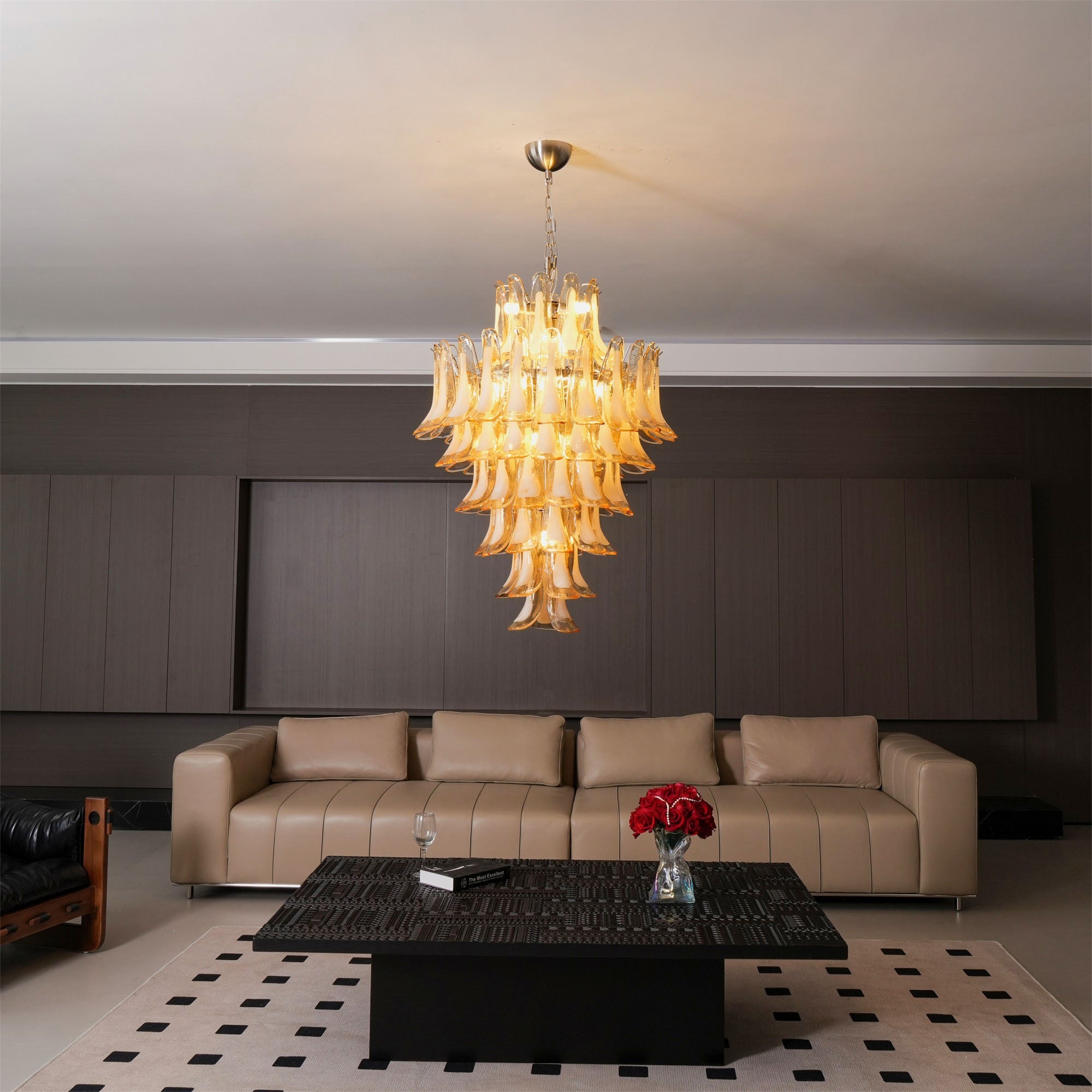 WOW Amber Cloud Murano Glass Petals Chandelier-Wow25325
