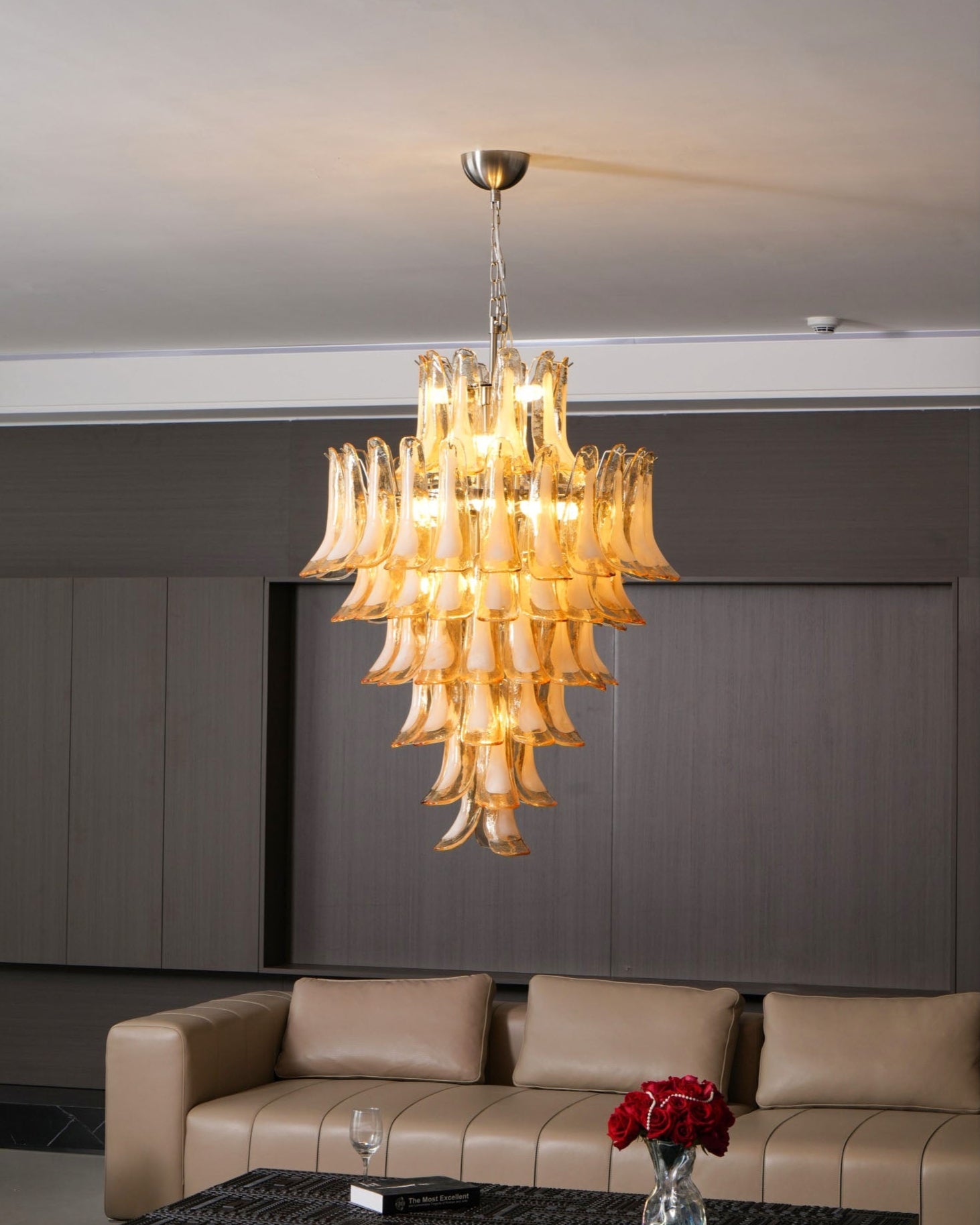 WOW Amber Cloud Murano Glass Petals Chandelier-Wow25325