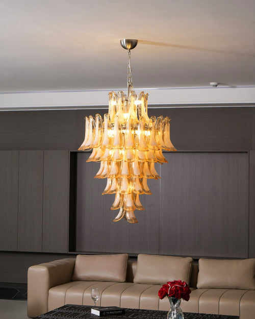 WOW Amber Cloud Murano Glass Petals Chandelier-Wow25325