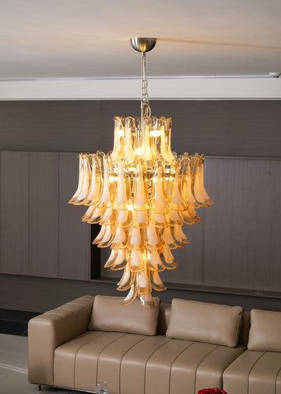 WOW Amber Cloud Murano Glass Petals Chandelier-Wow25325