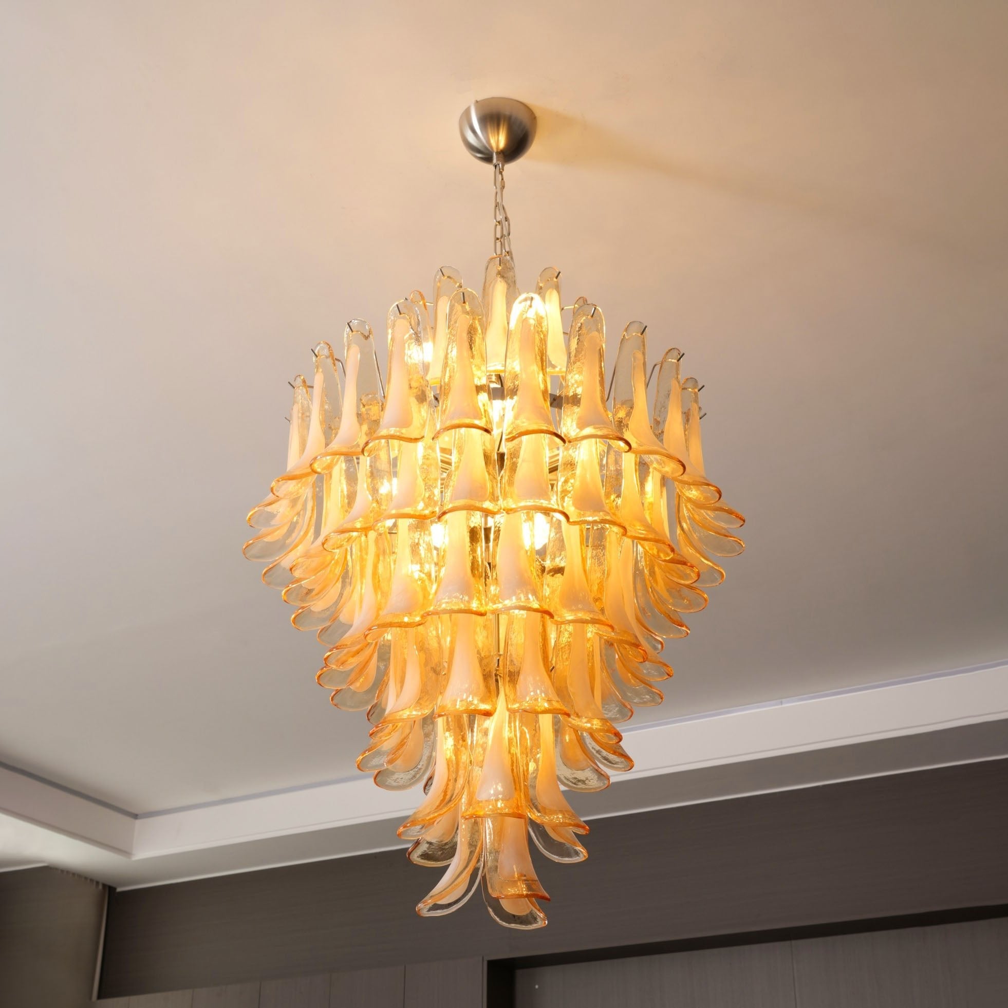 WOW Amber Cloud Murano Glass Petals Chandelier-Wow25325