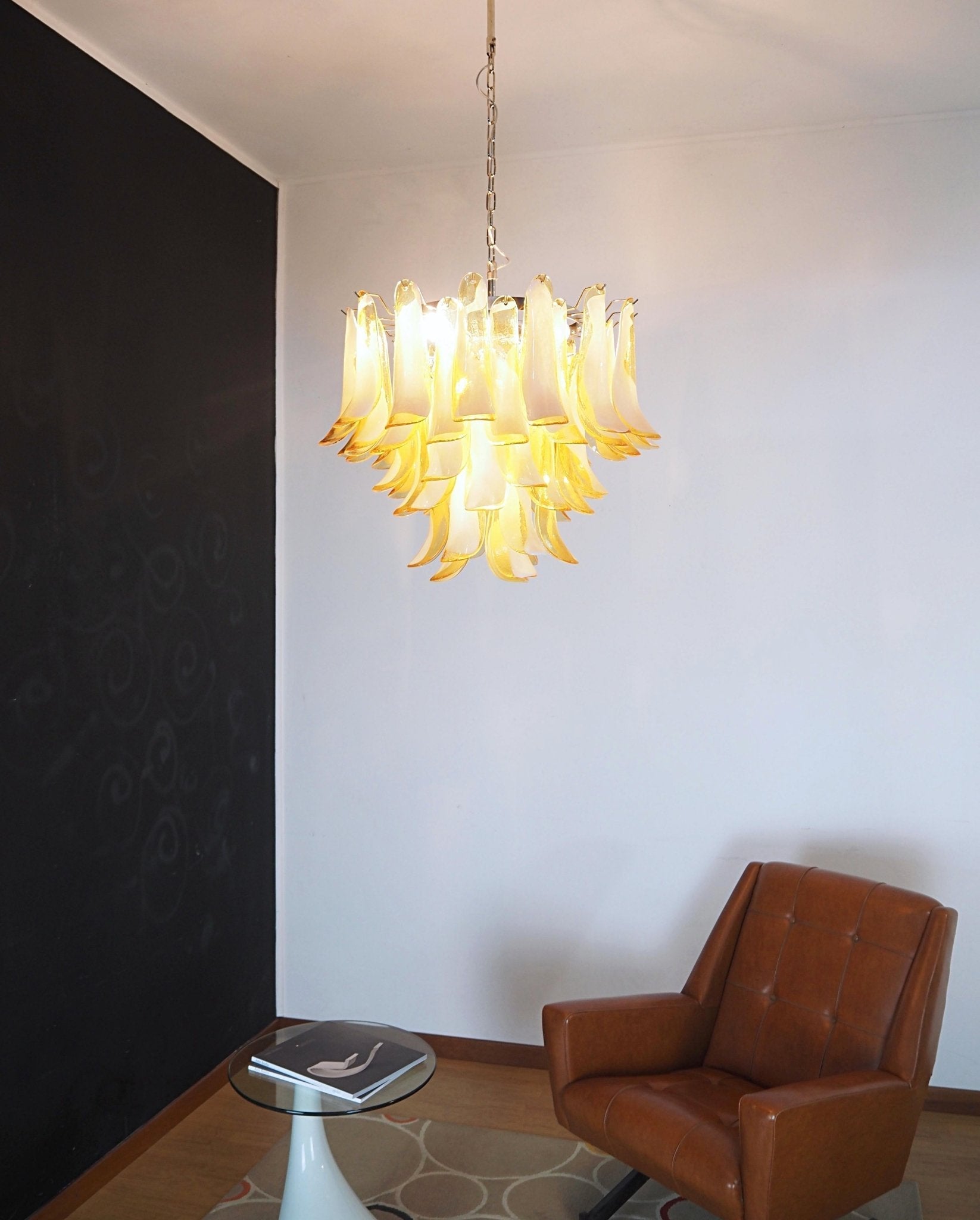 WOW Amber Glass Murano Petals Gorgeous Chandelier-Wow1022