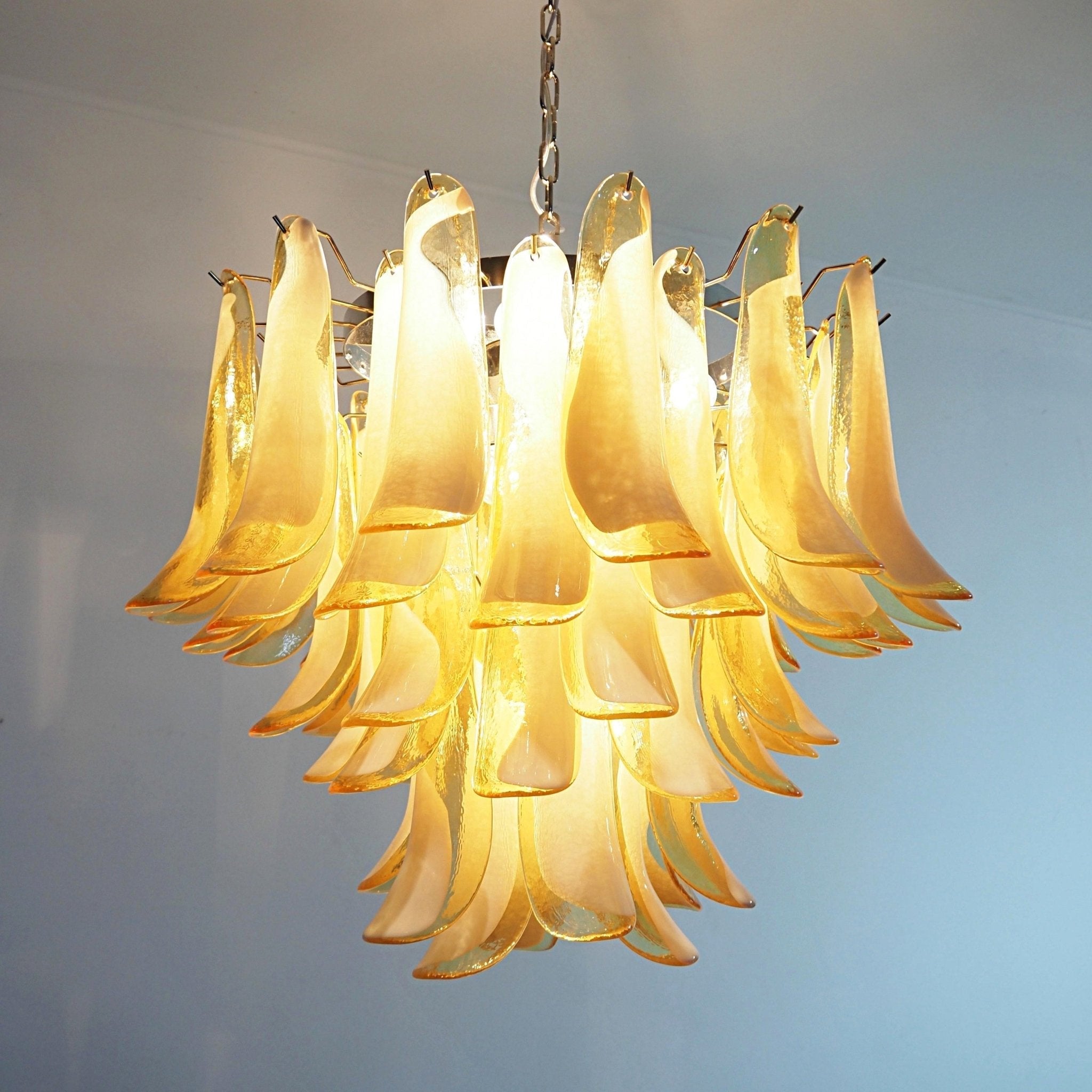 WOW Amber Glass Murano Petals Gorgeous Chandelier-Wow1022