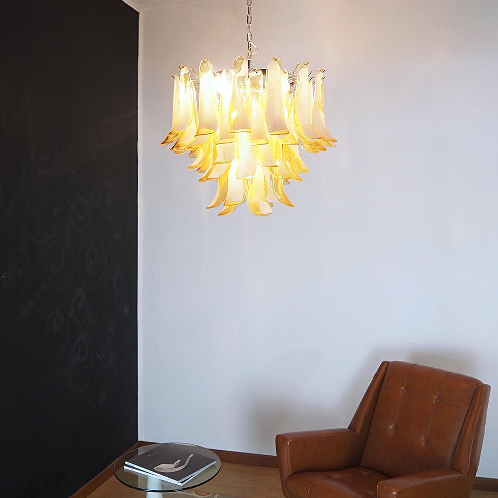 WOW Amber Glass Murano Petals Gorgeous Chandelier-Wow1022