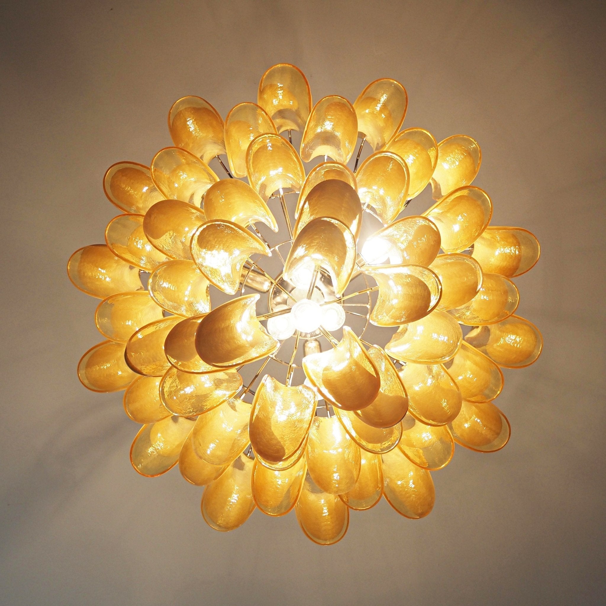 WOW Amber Glass Murano Petals Gorgeous Chandelier-Wow1022