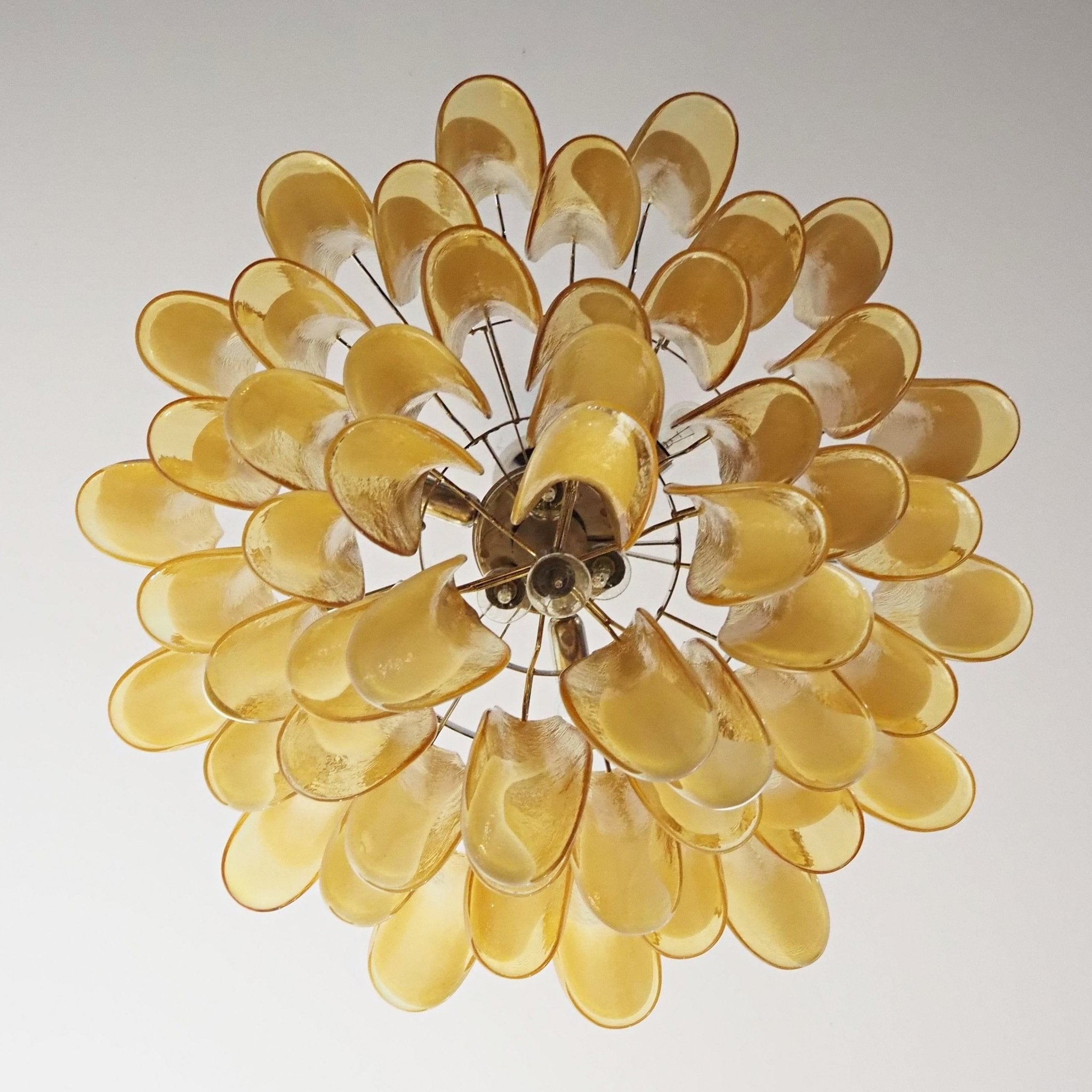 WOW Amber Glass Murano Petals Gorgeous Chandelier-Wow1022