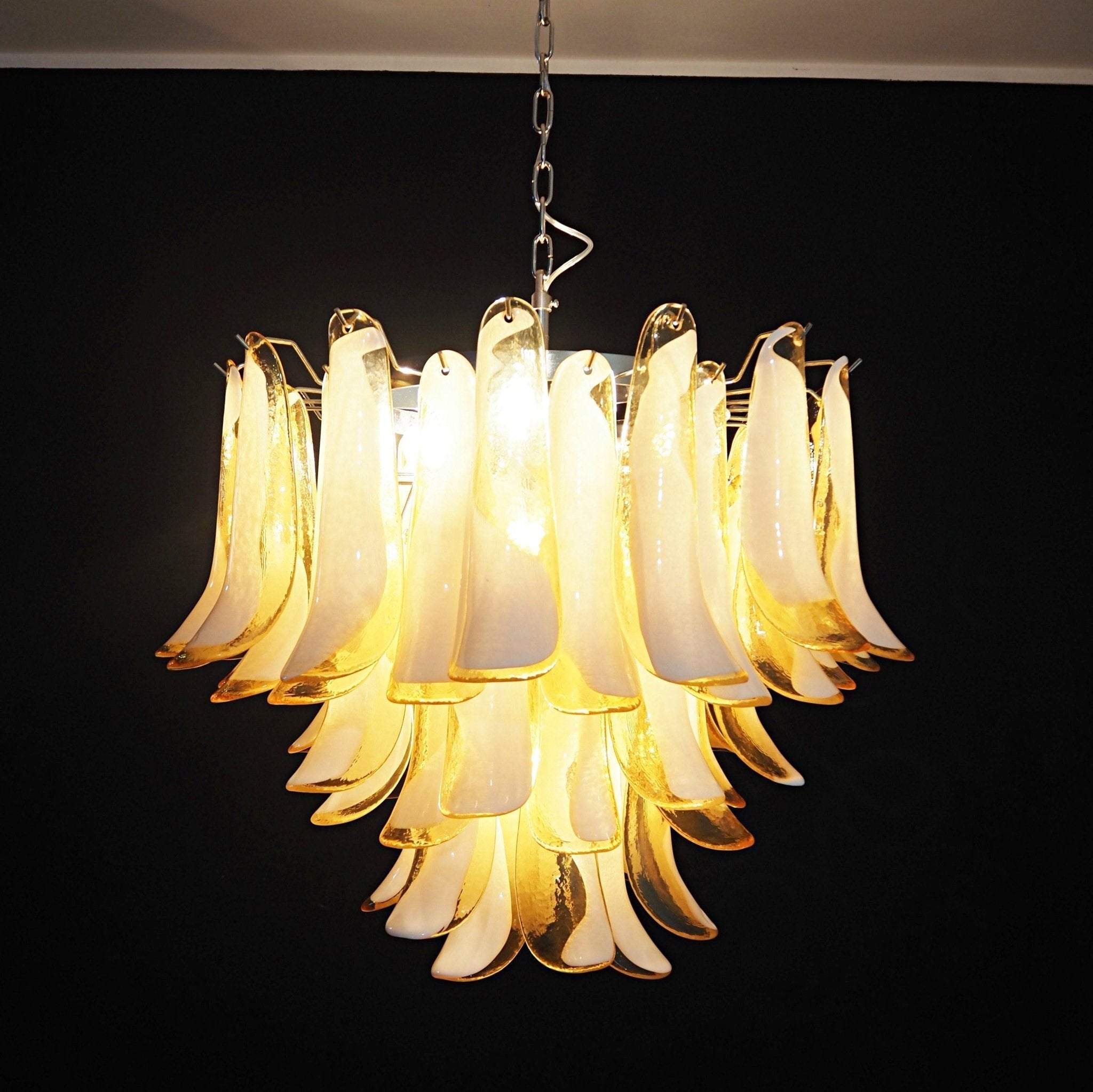 WOW Amber Glass Murano Petals Gorgeous Chandelier-Wow1022