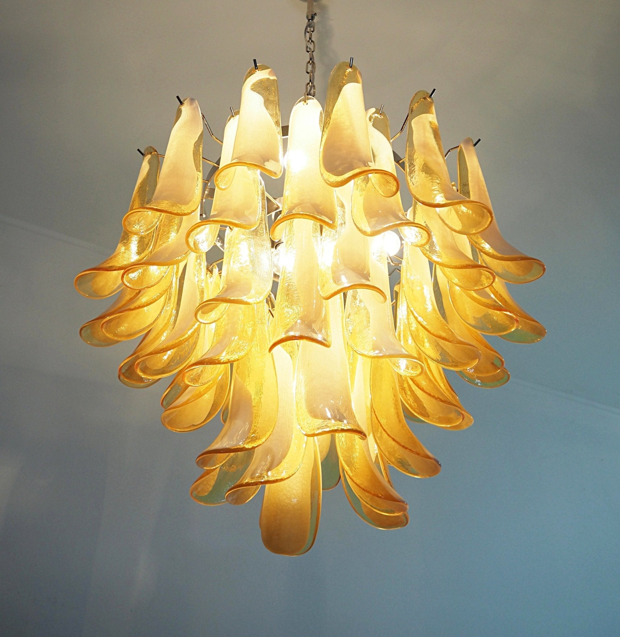 WOW Amber Glass Murano Petals Gorgeous Chandelier-Wow1022