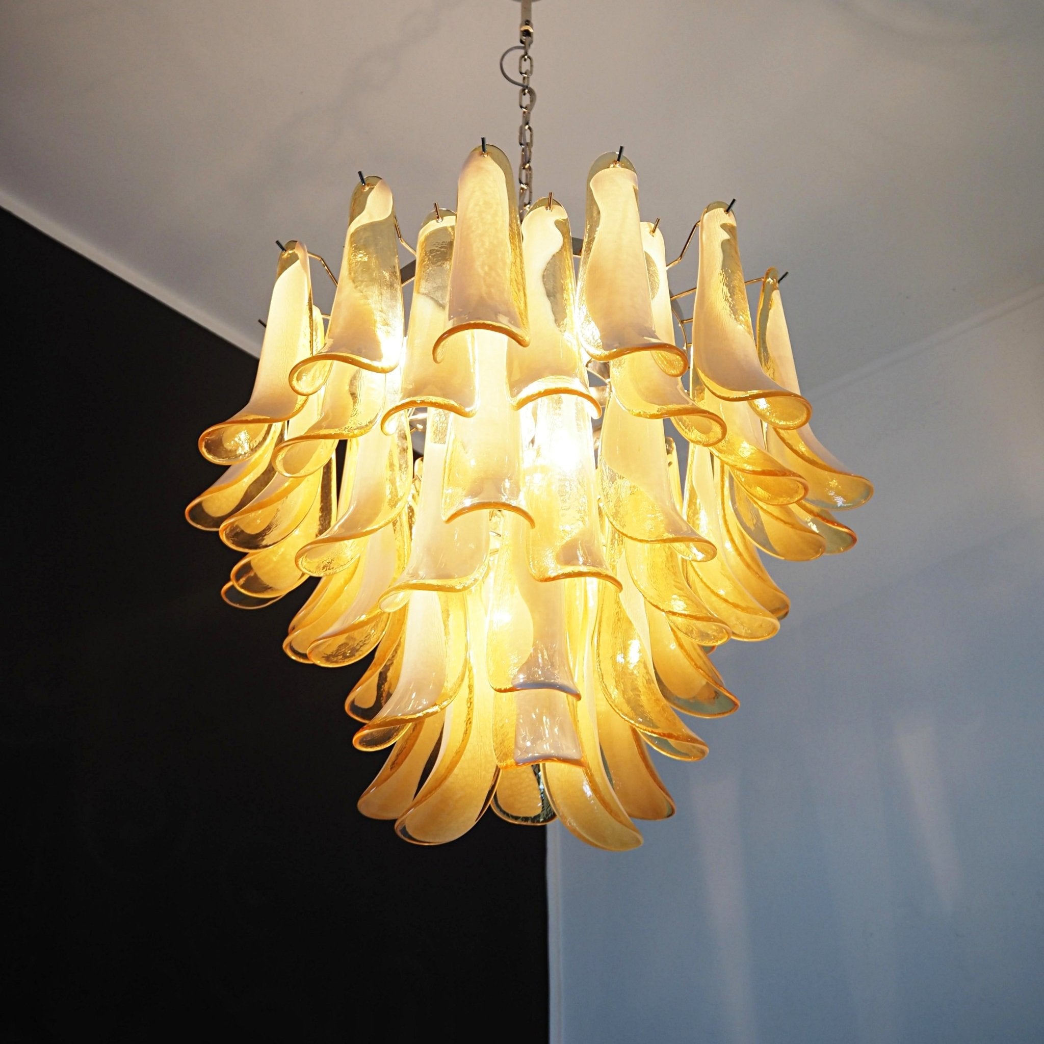 WOW Amber Glass Murano Petals Gorgeous Chandelier-Wow1022