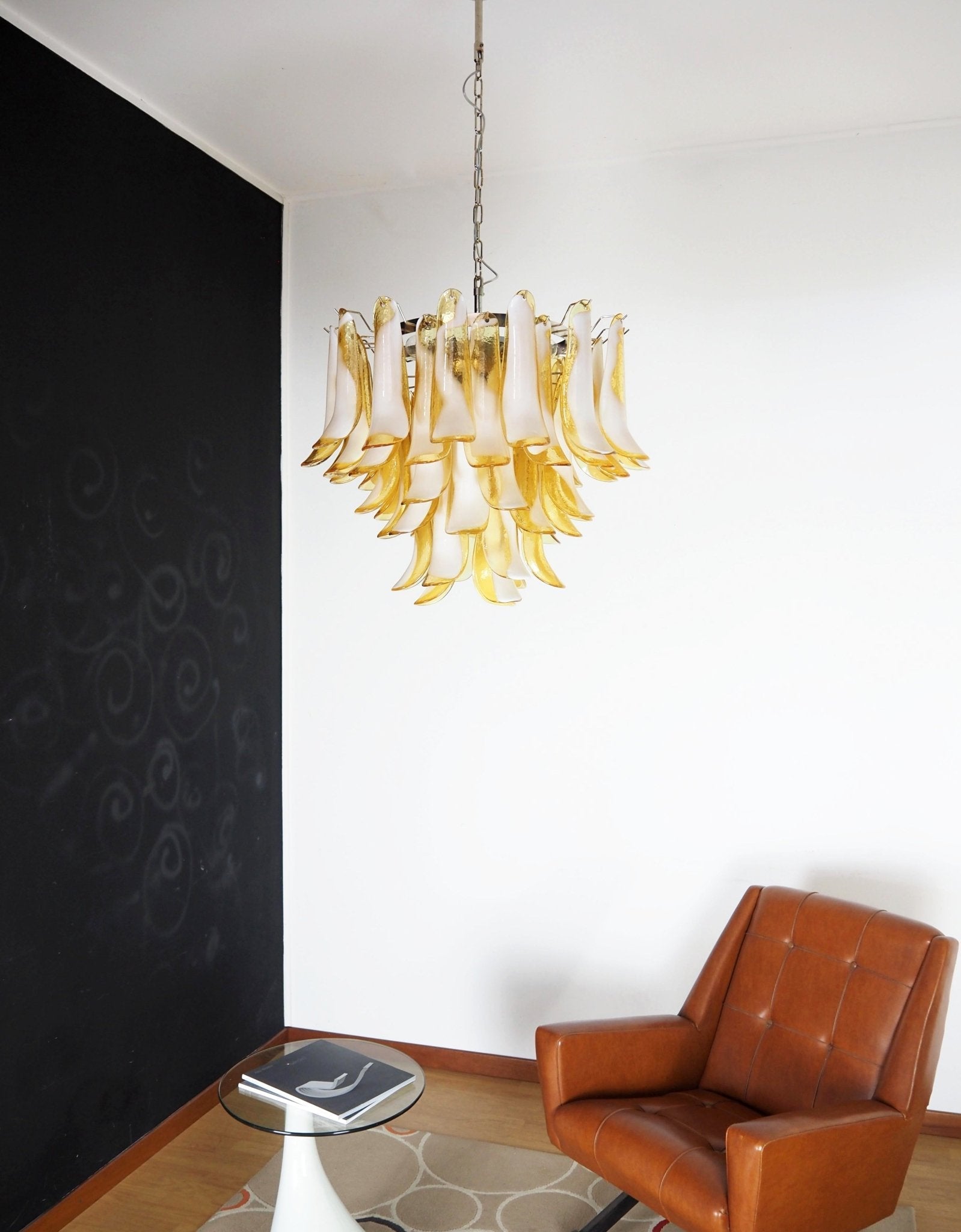 WOW Amber Glass Murano Petals Gorgeous Chandelier-Wow1022