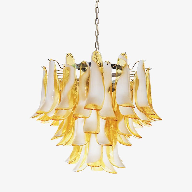 WOW Amber Glass Murano Petals Gorgeous Chandelier-Wow1022