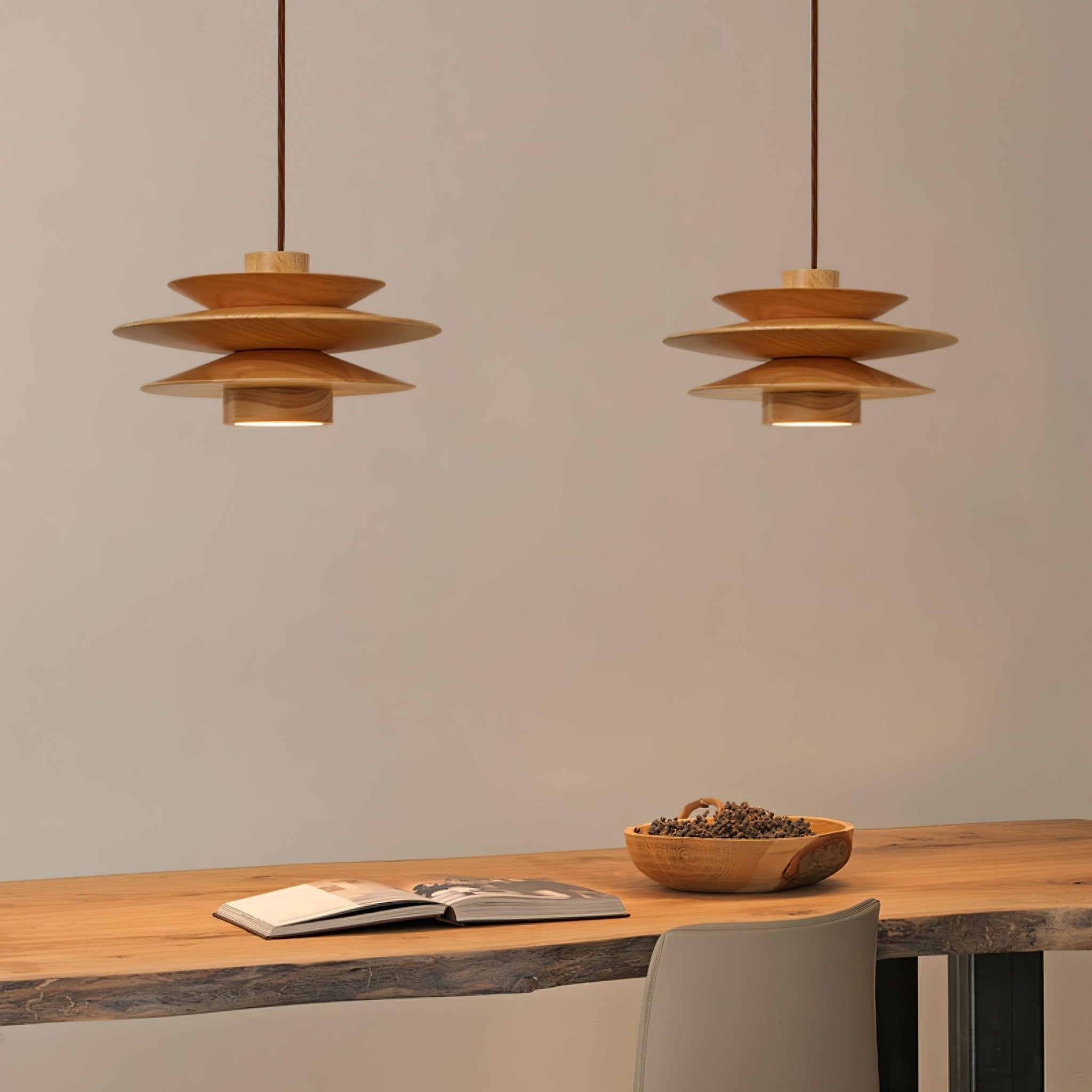 WOW Cascade Wooden Disc Pendant Lamp