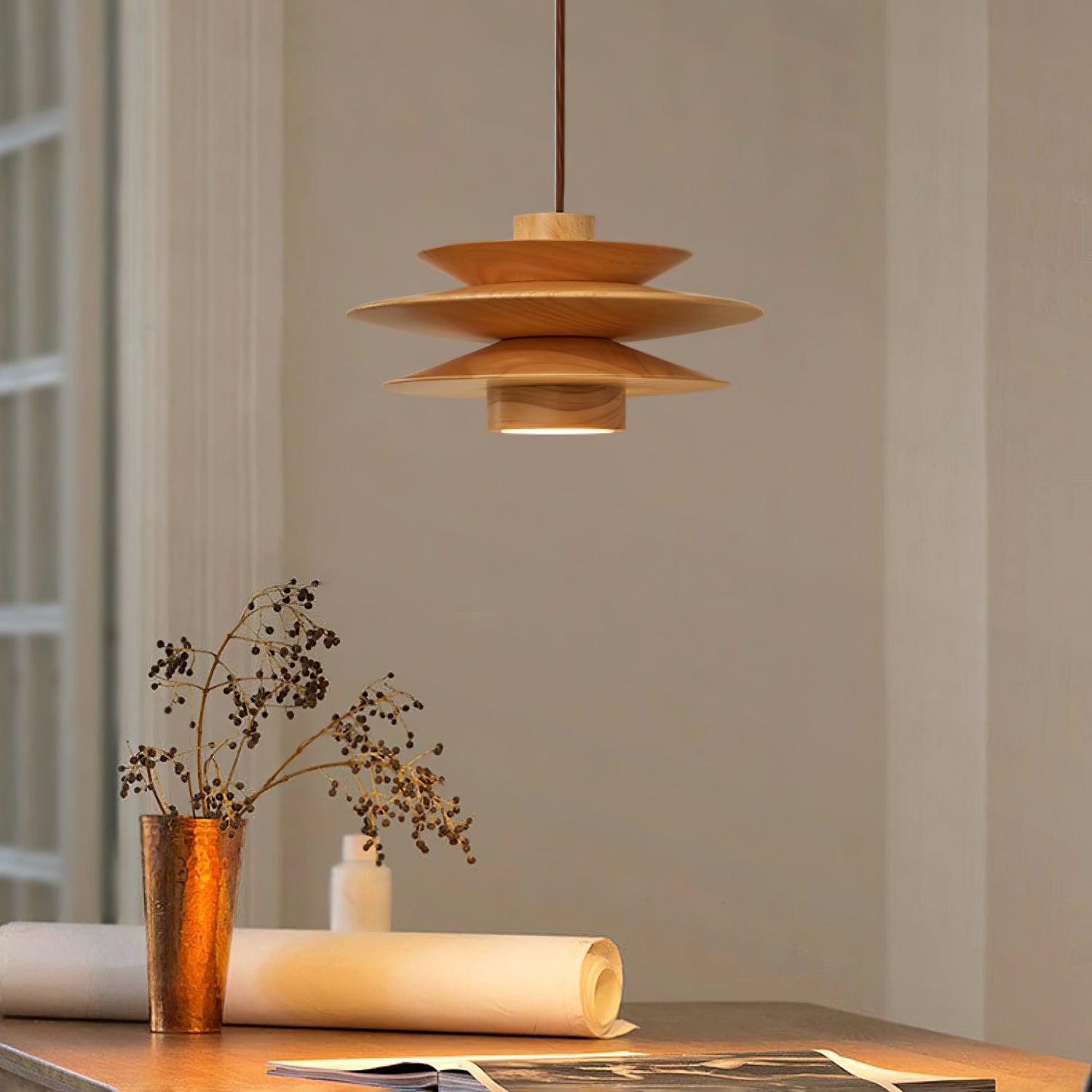 WOW Cascade Wooden Disc Pendant Lamp