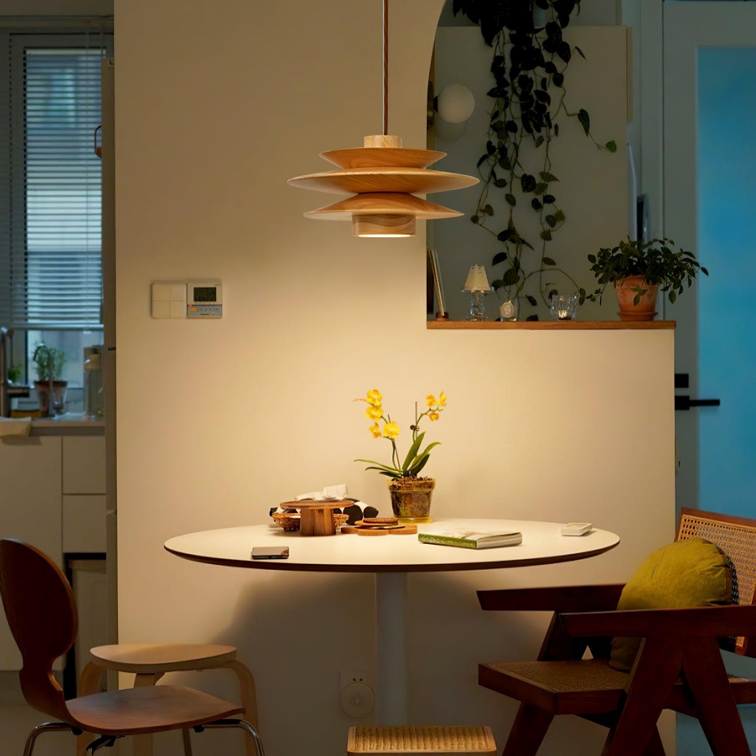 WOW Cascade Wooden Disc Pendant Lamp