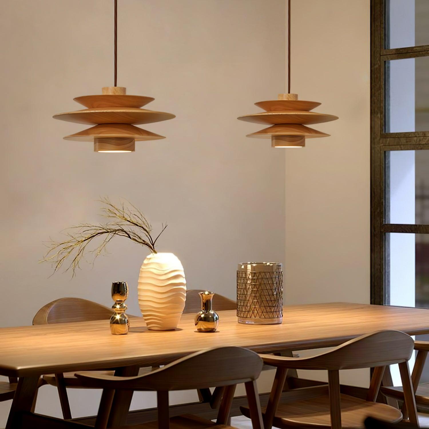 WOW Cascade Wooden Disc Pendant Lamp