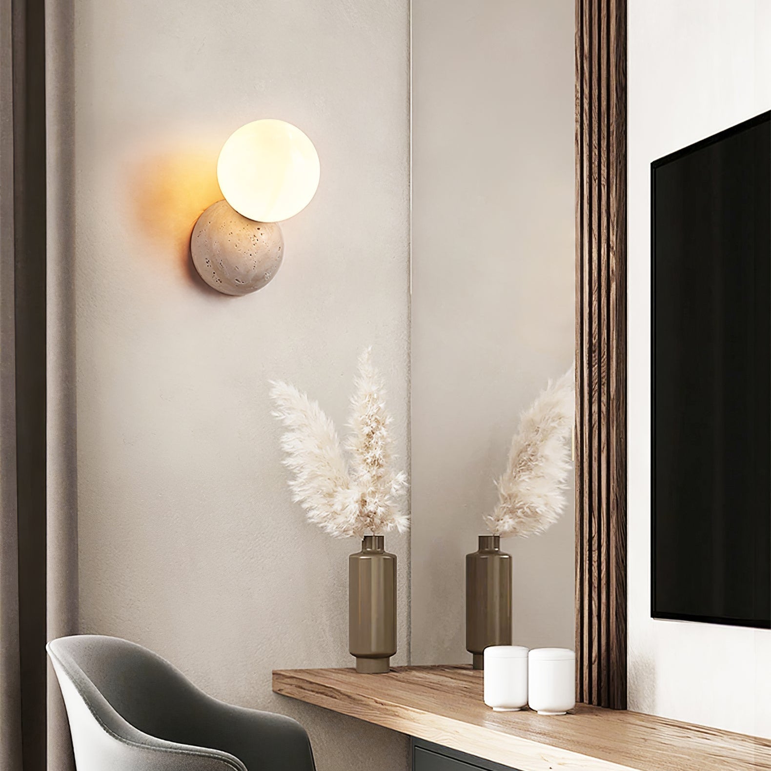 WOW Celestial Travertine Wall Sconce