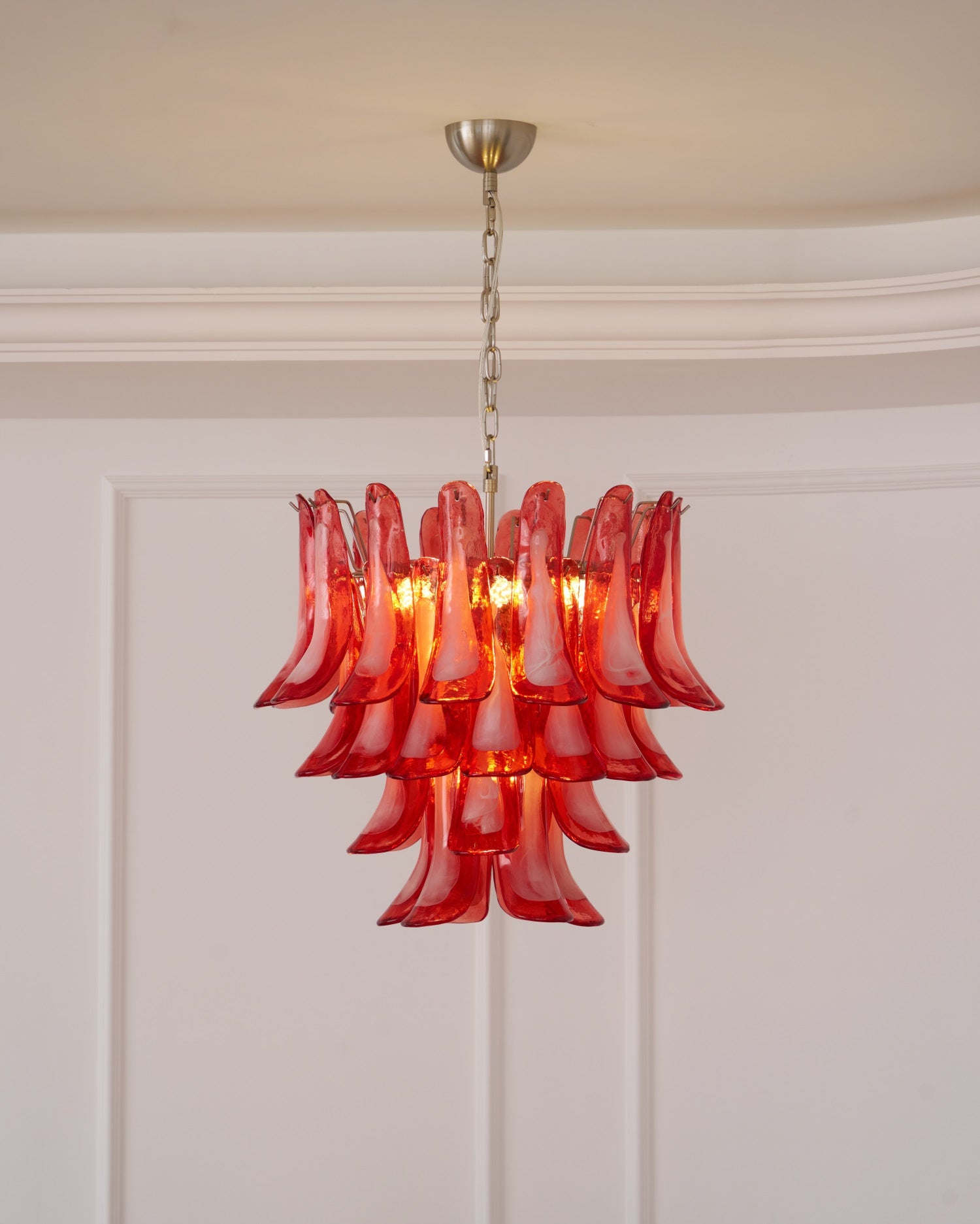 Crimson Glass Murano Petals Gorgeous Chandelier-WOW5253