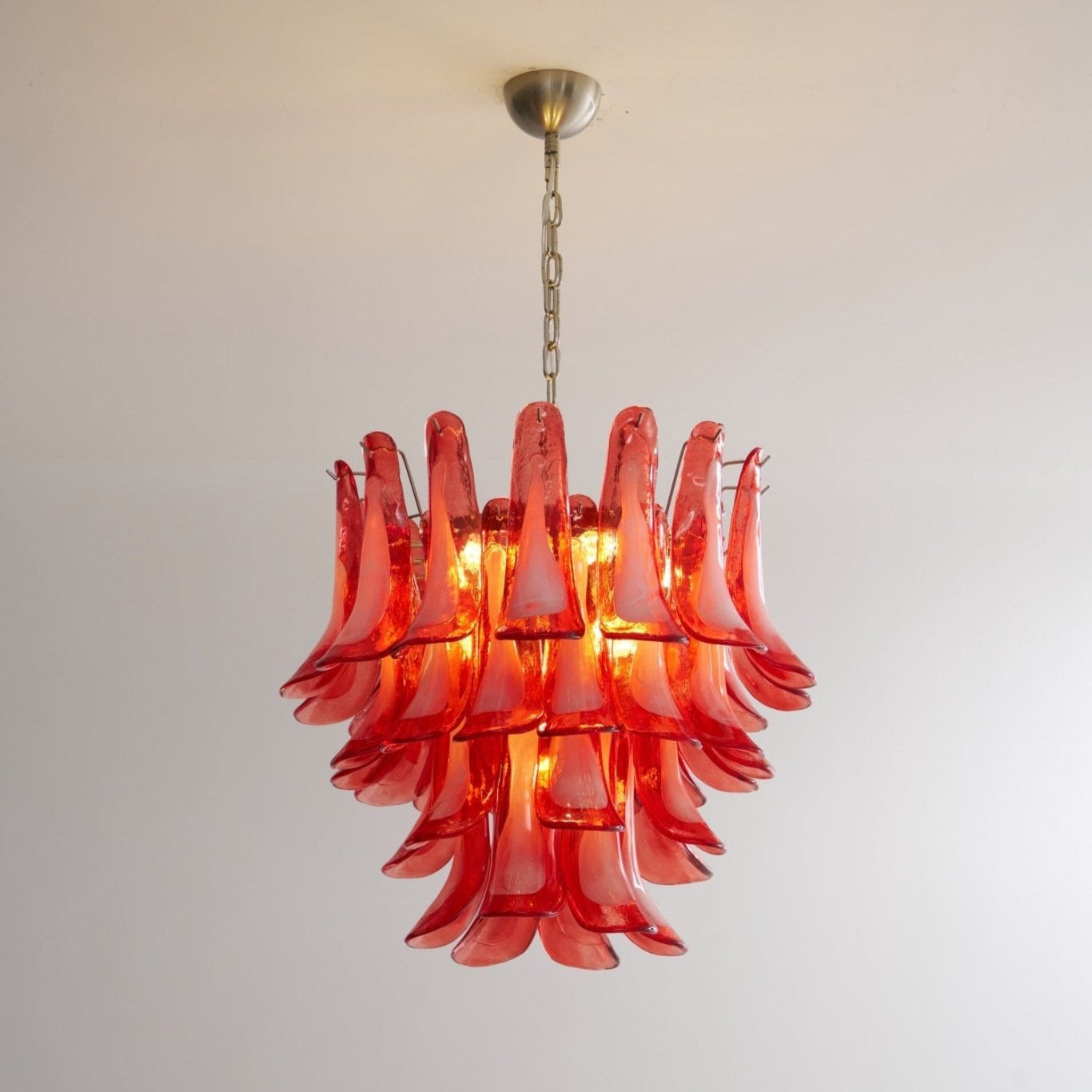Crimson Glass Murano Petals Gorgeous Chandelier-WOW5253